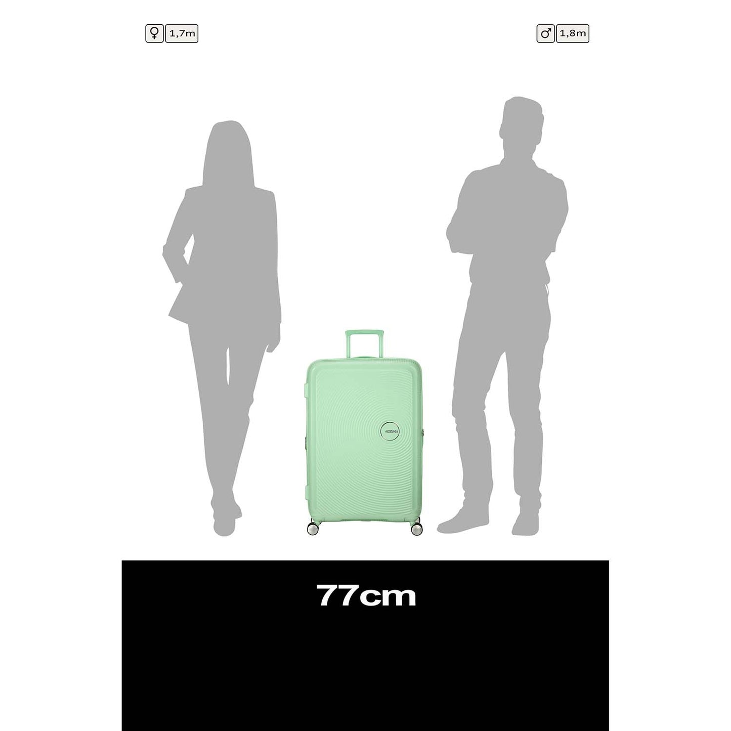 Large Pastel Green Soundbox Suitcase, 77 cm