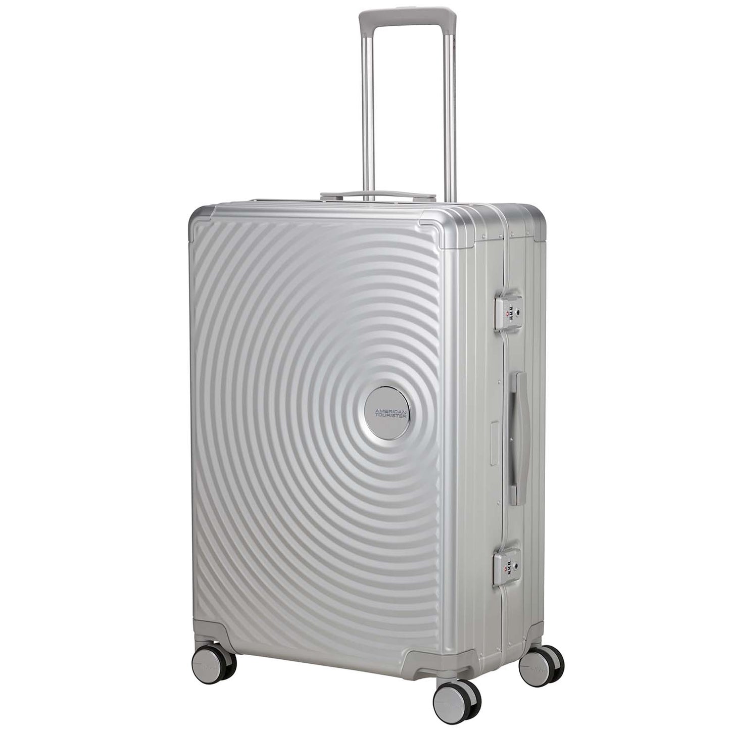 Large Silver Aluminum Suitcase with TSA Lock, 77 cm