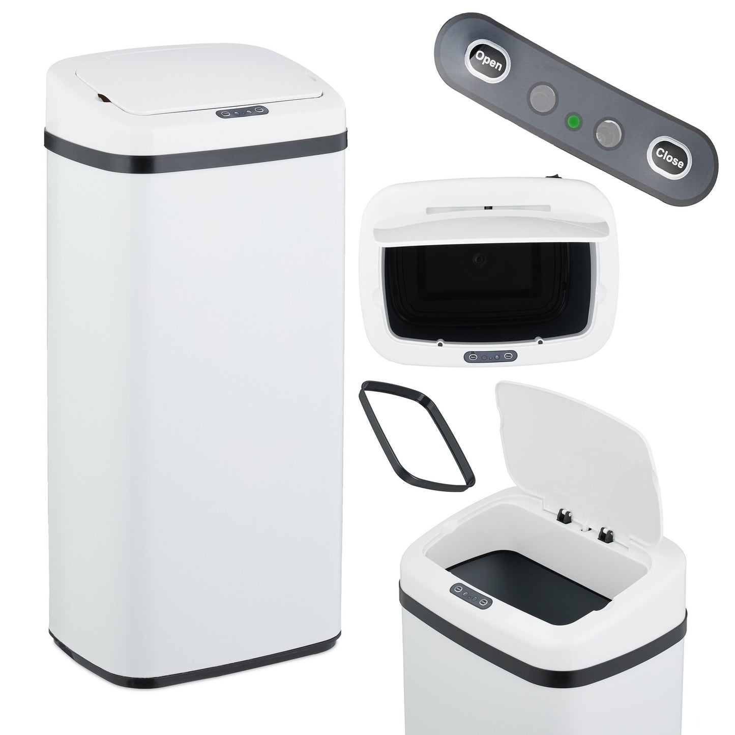 Large Steel Kitchen Bin with Automatic Sensor