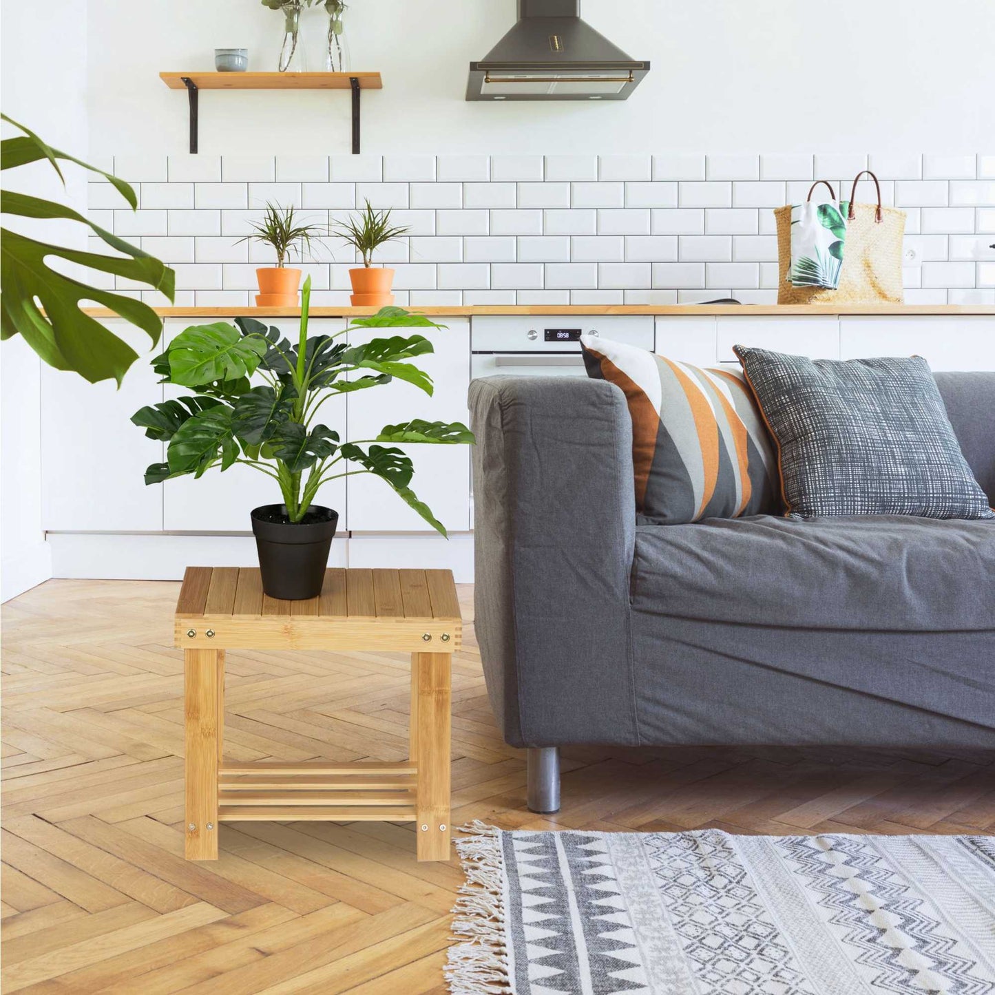 Large bamboo stool
