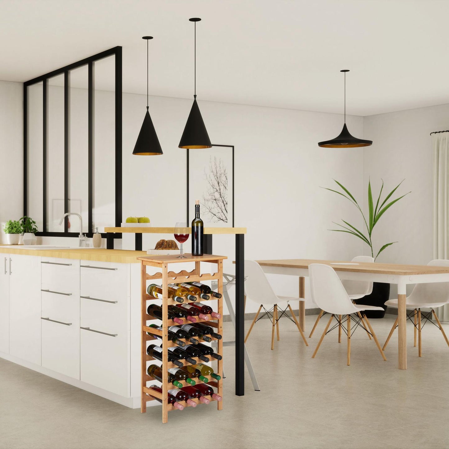 Large bamboo wine rack