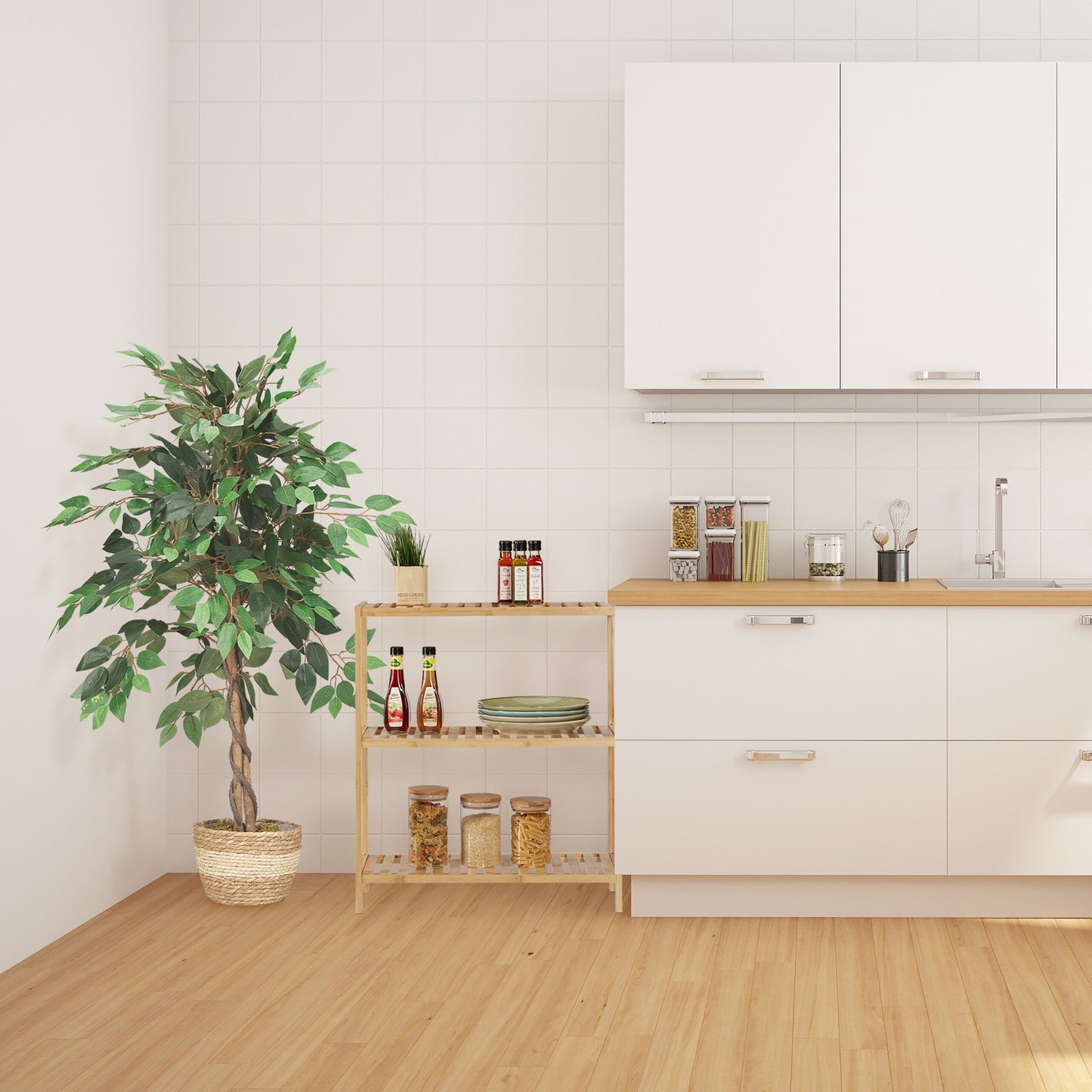Large bathroom shelf with 3 shelves