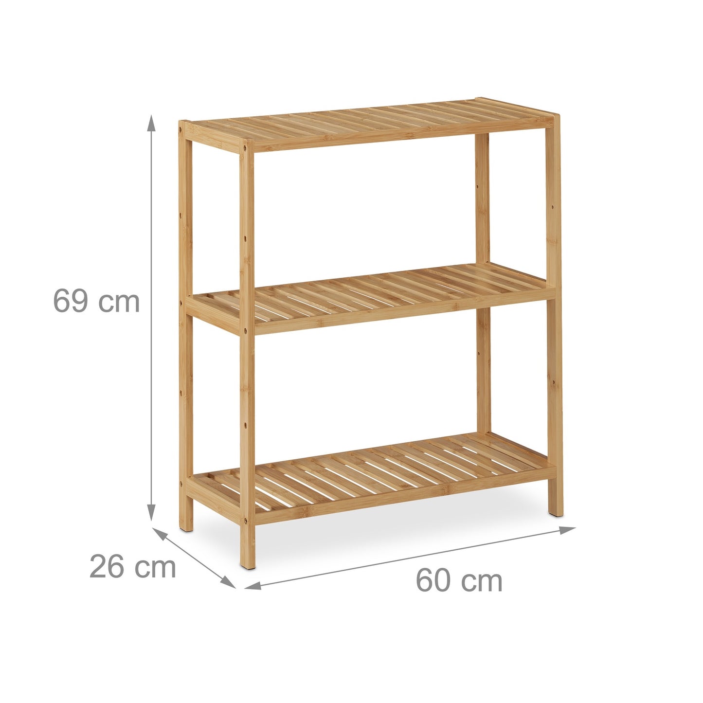 Large bathroom shelf with 3 shelves