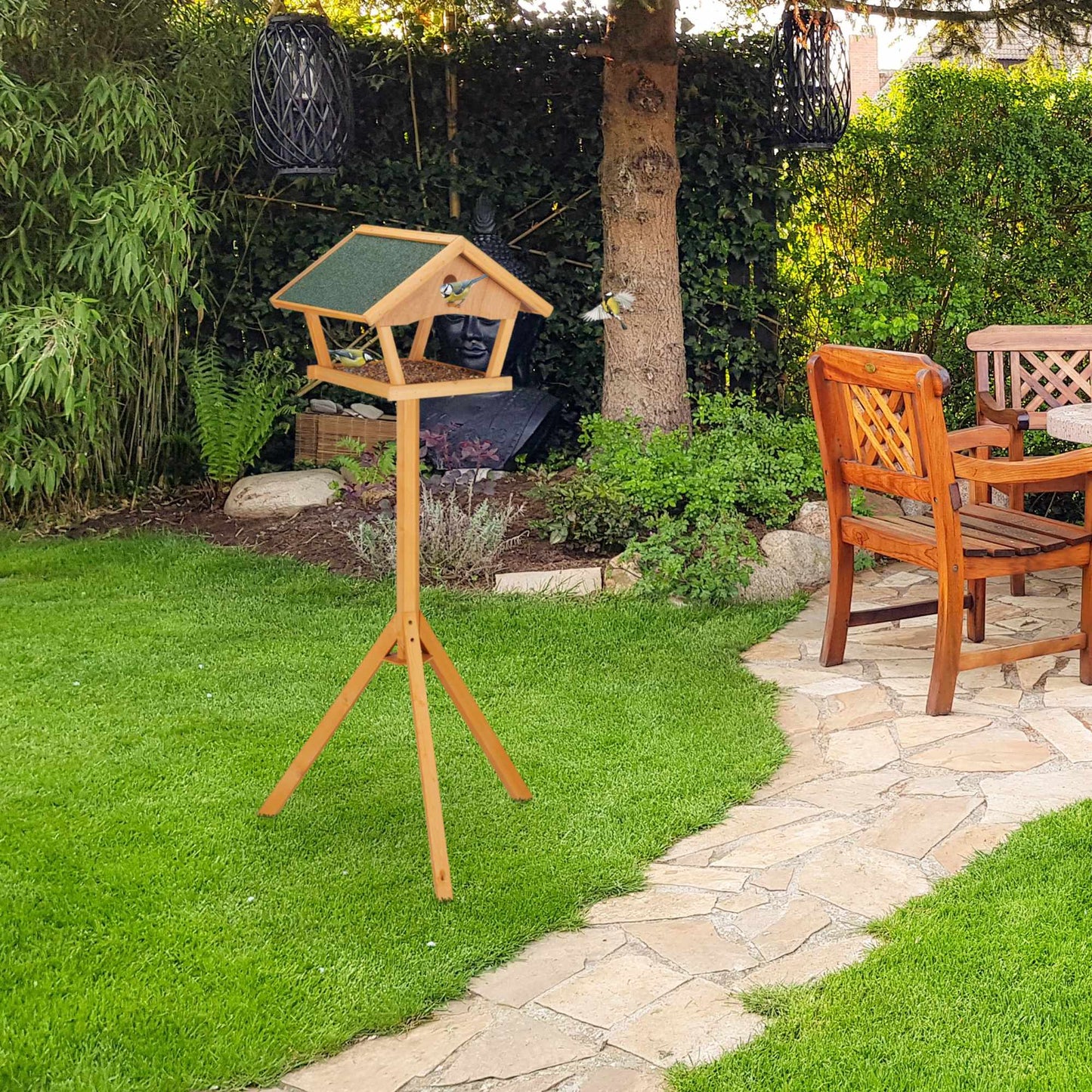 Large bird table on pole