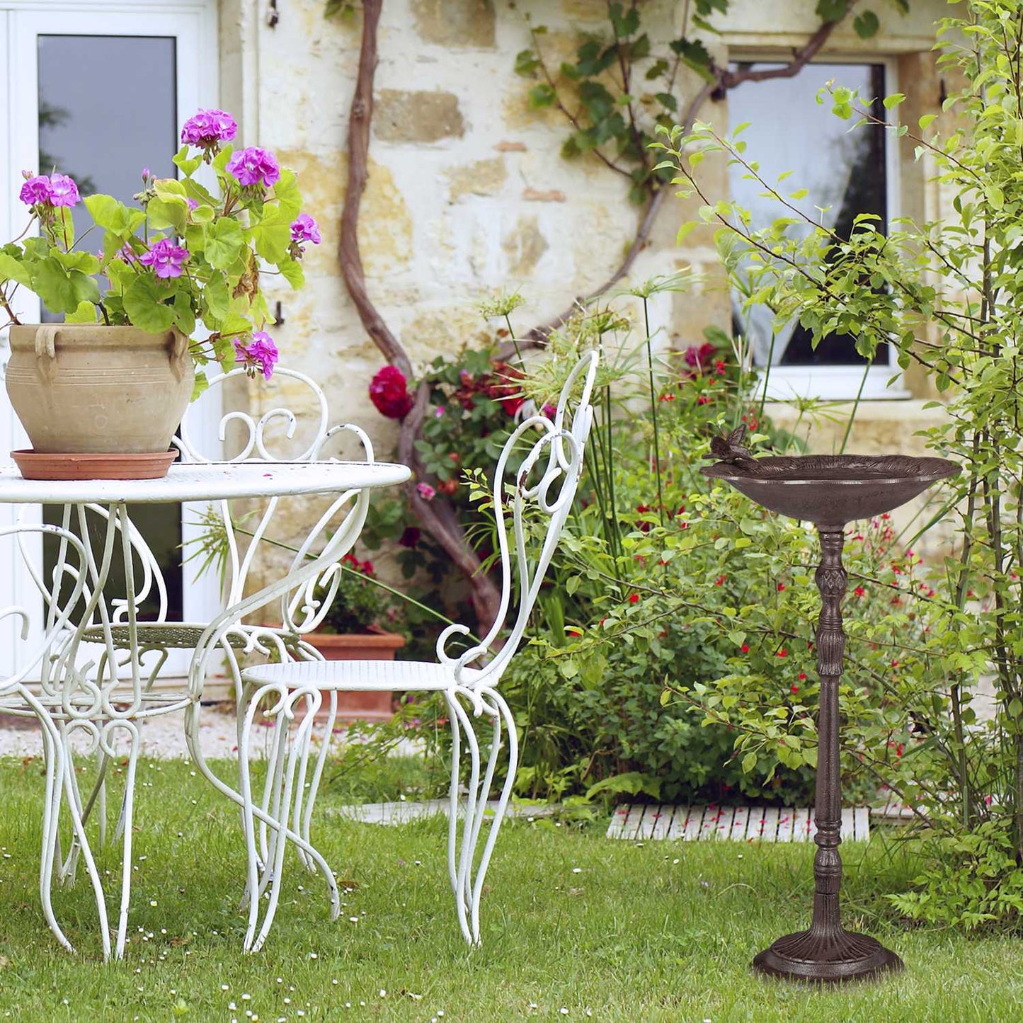 Large cast iron bird bath