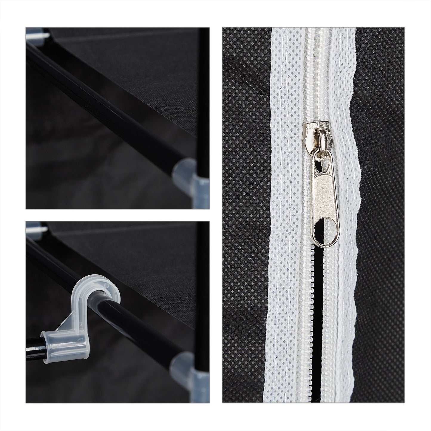 Large fabric wardrobe with clothes rail