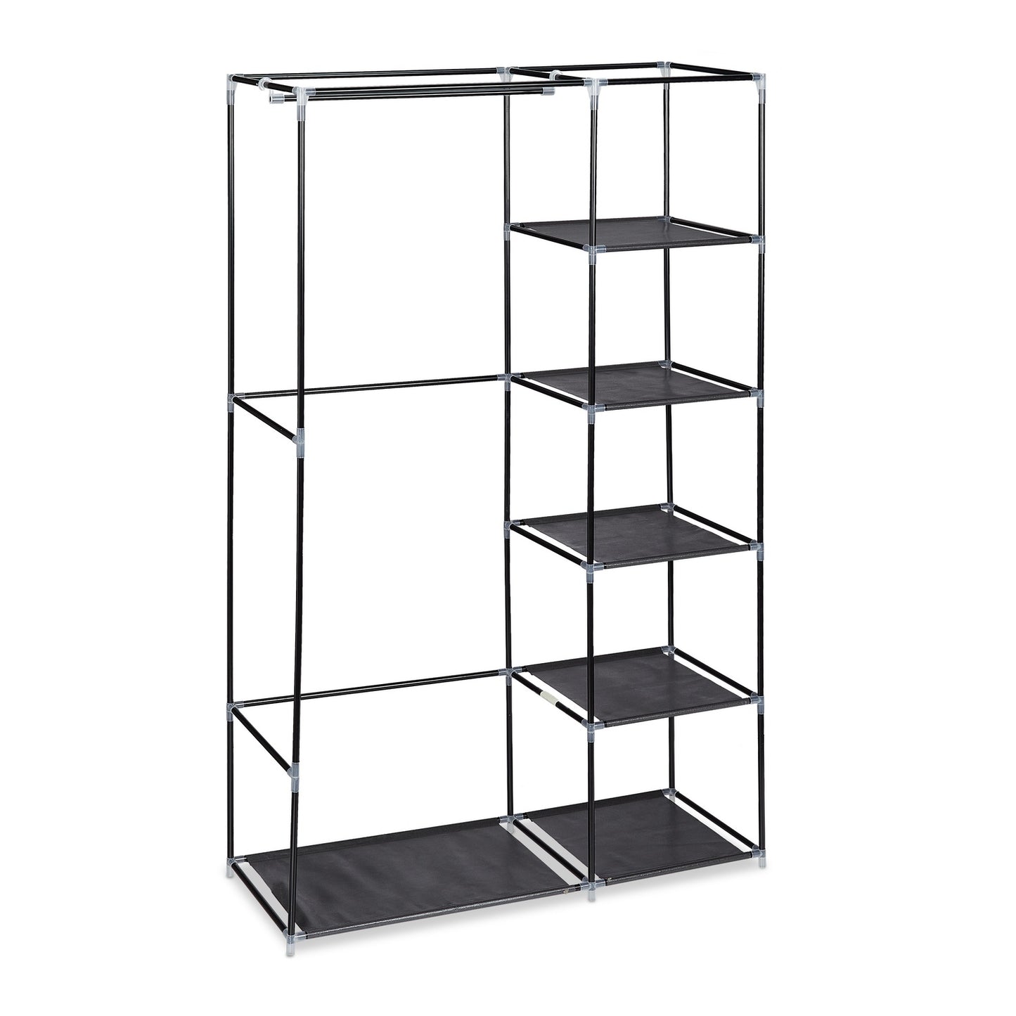 Large fabric wardrobe with clothes rail