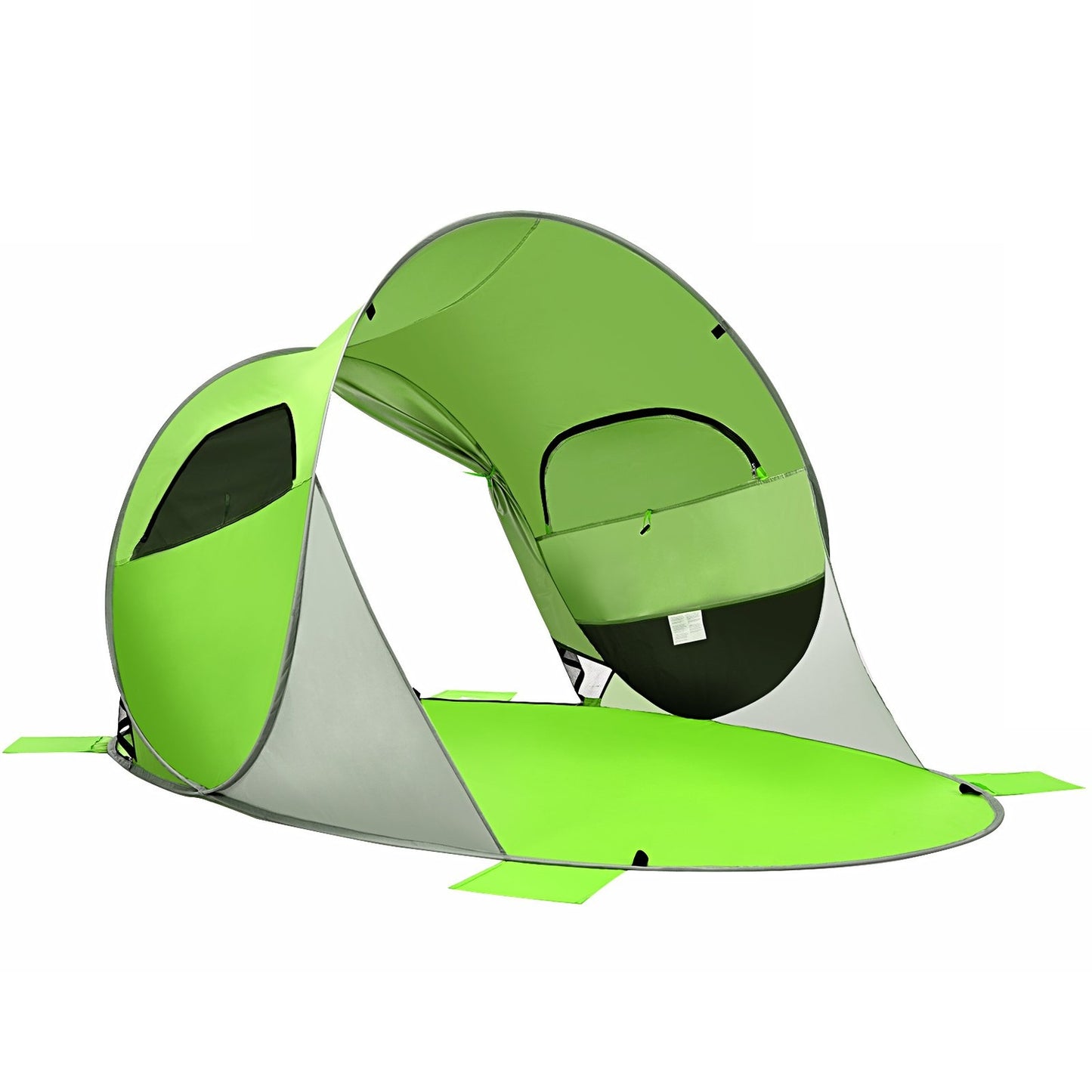 Large pop up beach tent, foldable beach shelter, 3-4 person beach tent, sun protection, throw tent, green