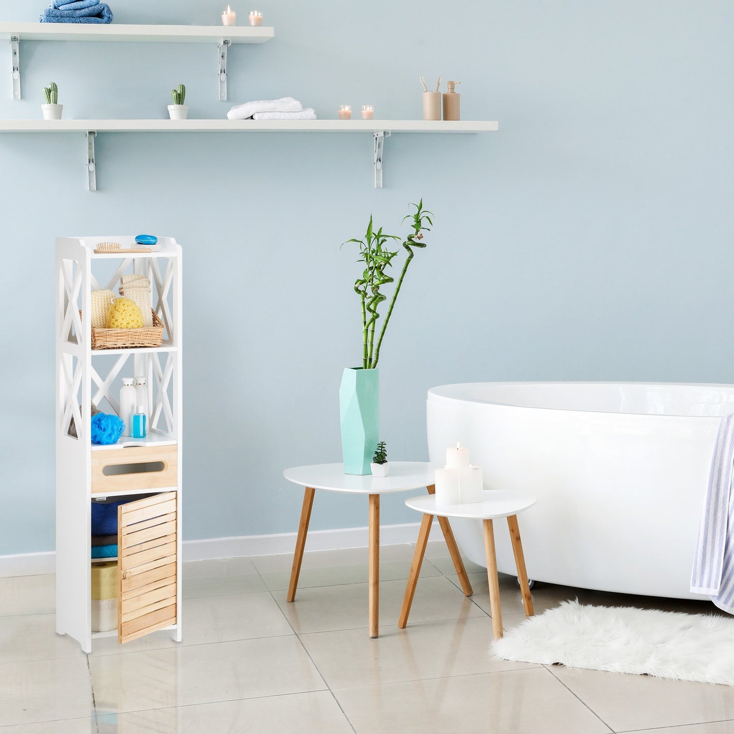 Large side cabinet with 6 shelves