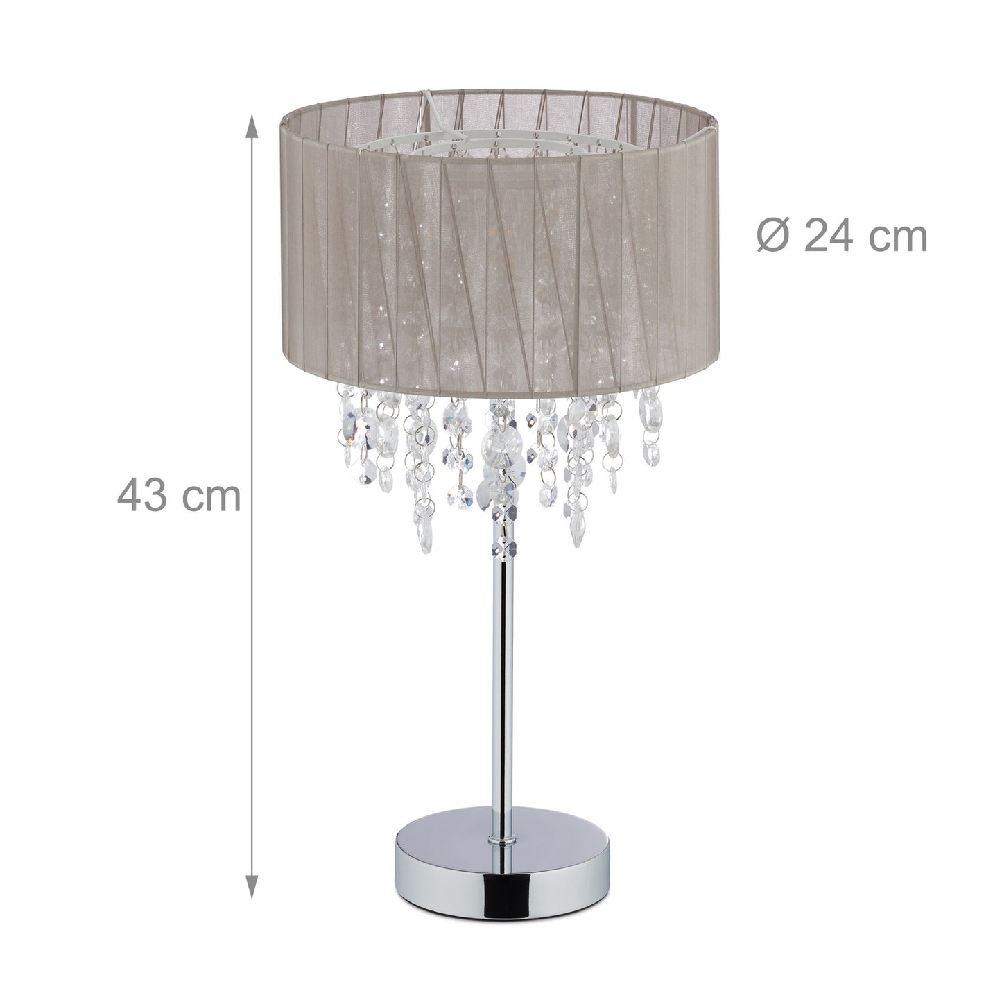 Large table lamp organza crystal