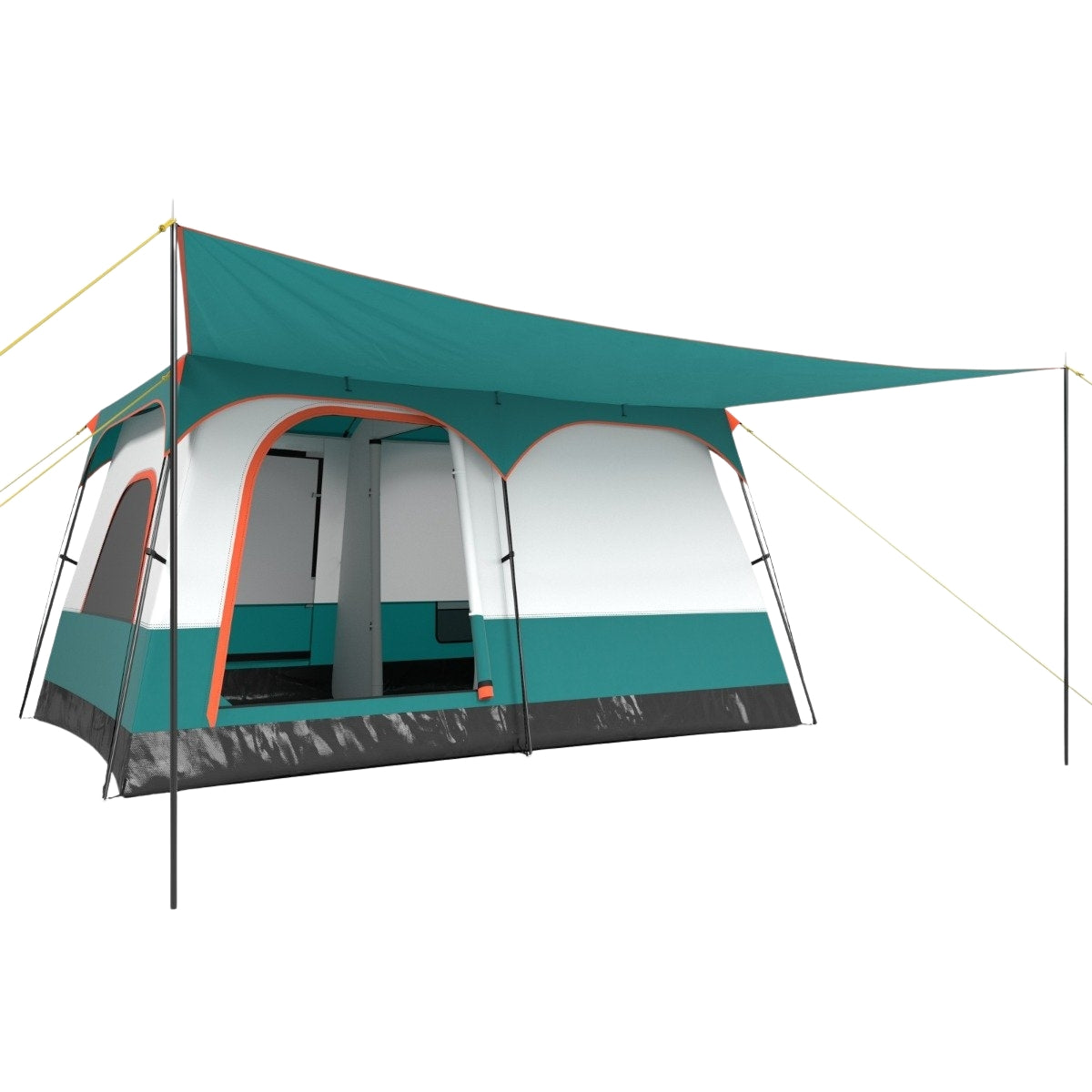 Large tent with awning &amp; floor &amp; 2 rooms &amp; 2 entrances &amp; carrying bag camping tent family tent S