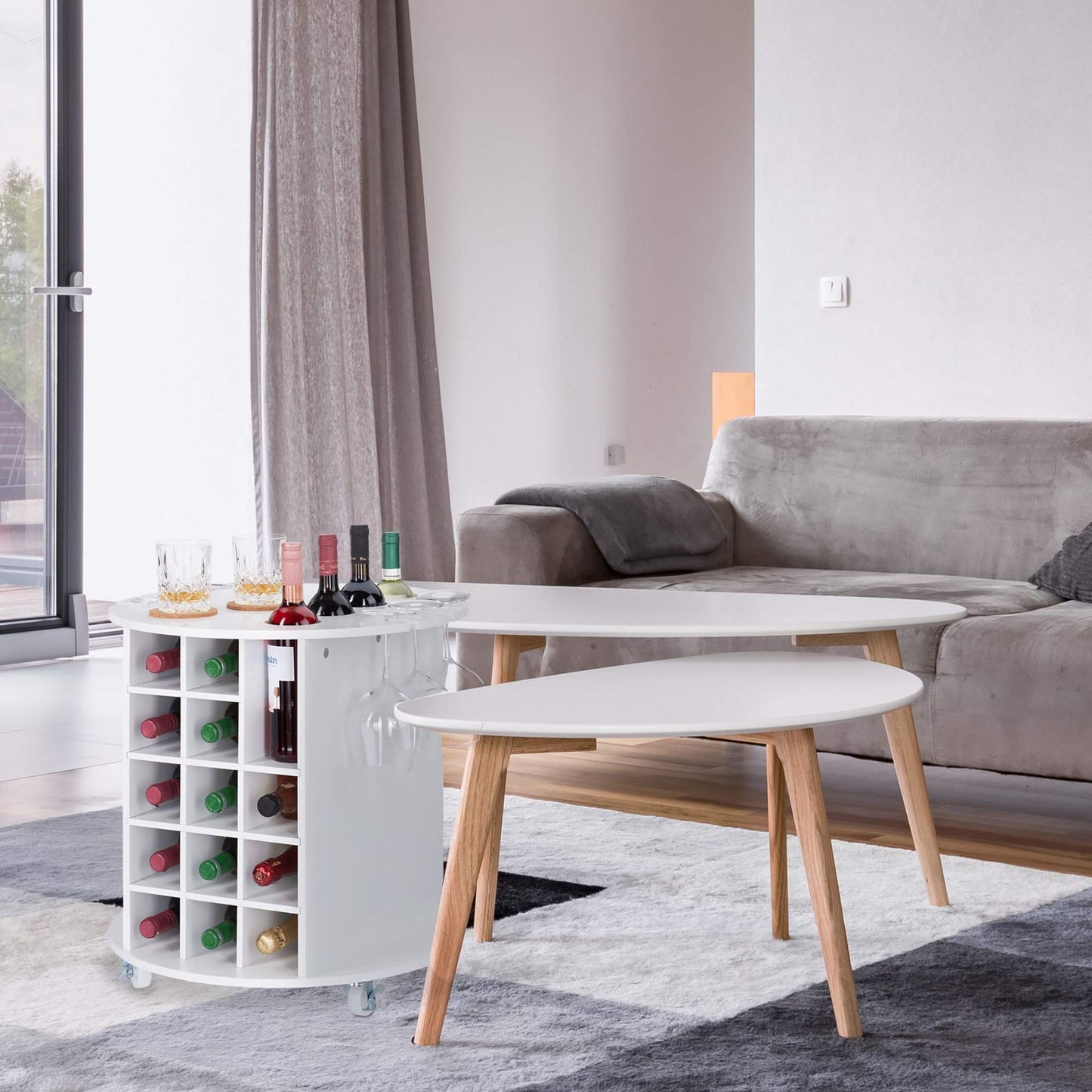 Large wine rack on wheels