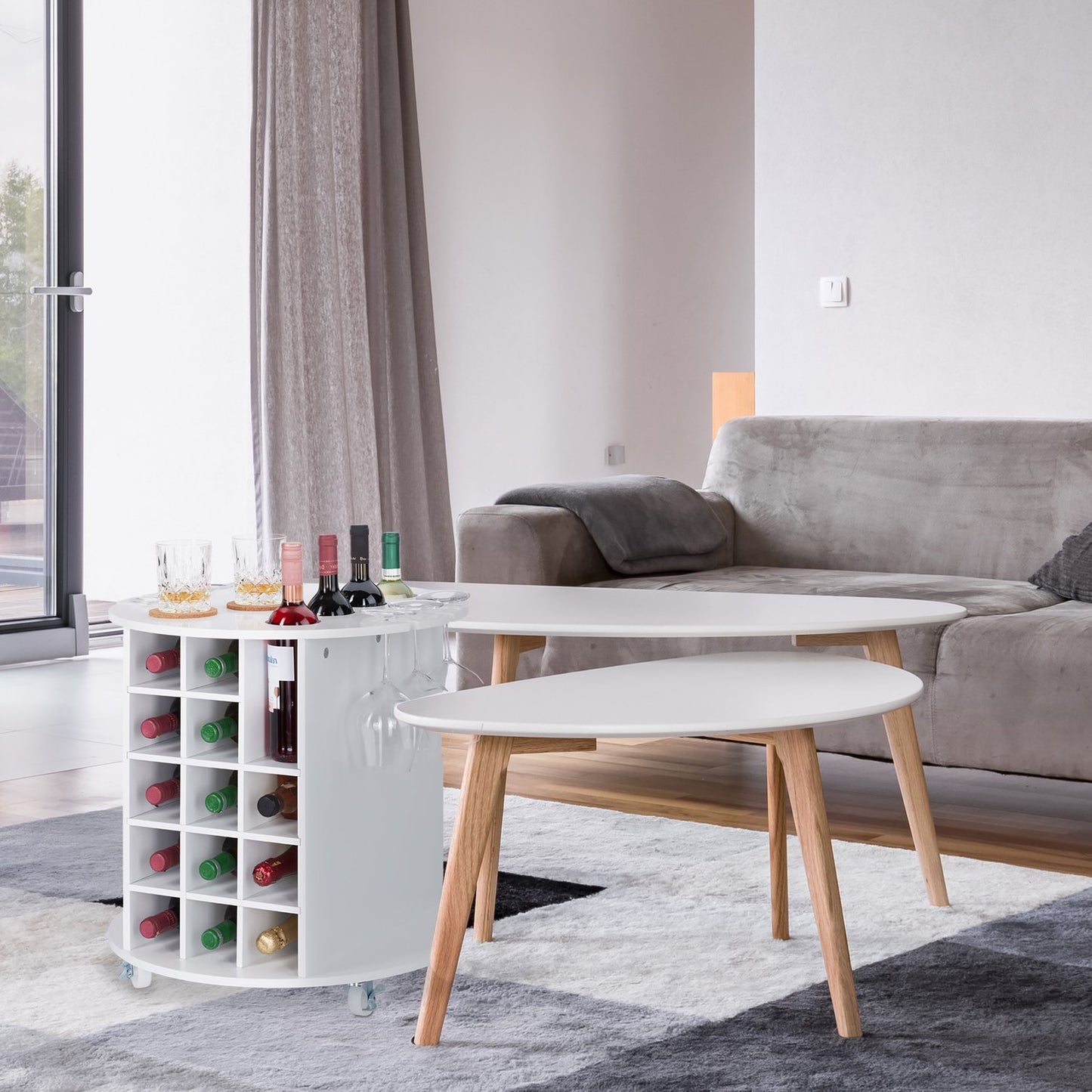 Large wine rack on wheels