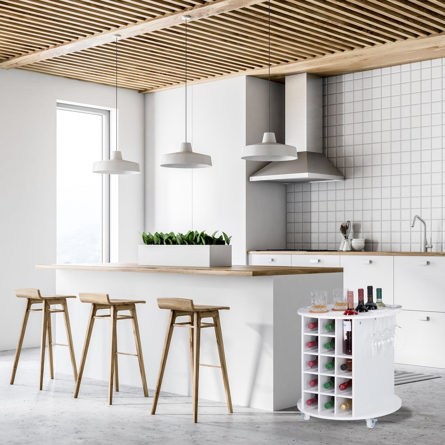 Large wine rack on wheels