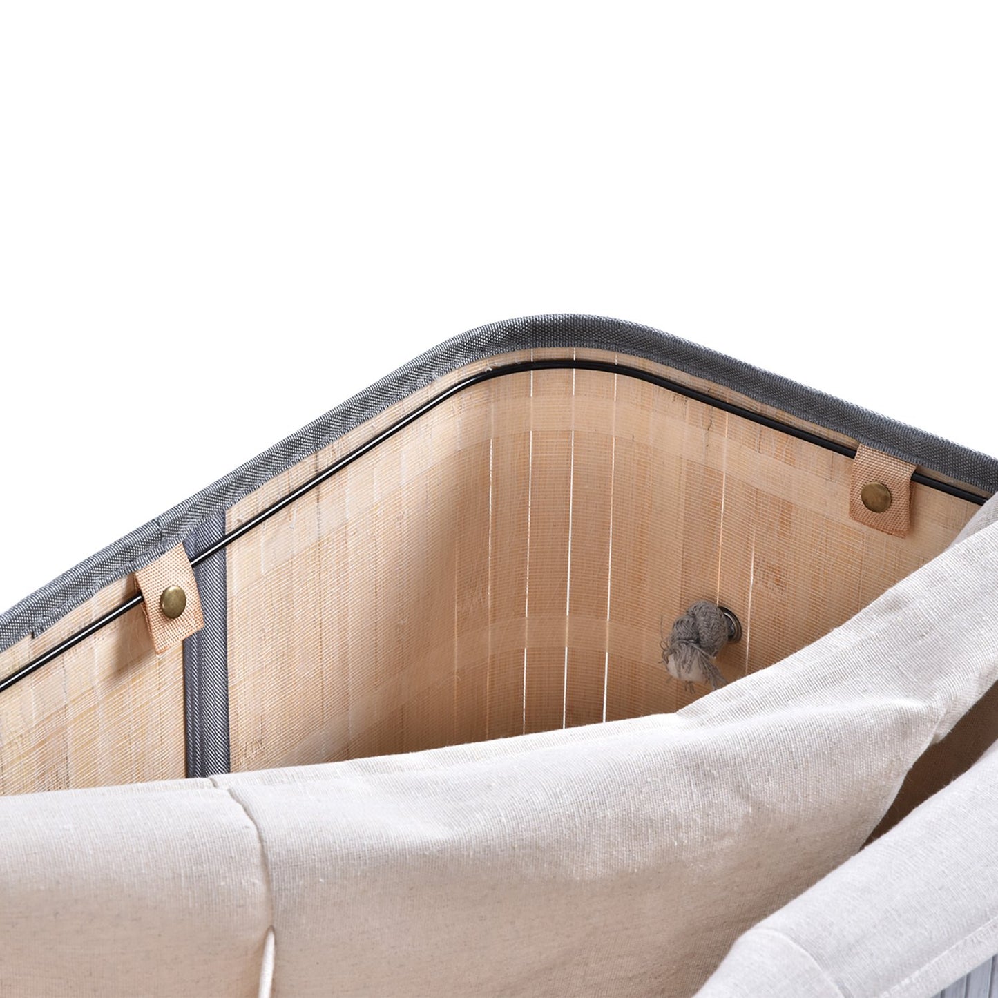 Large collapsible laundry basket with lid, removable lining