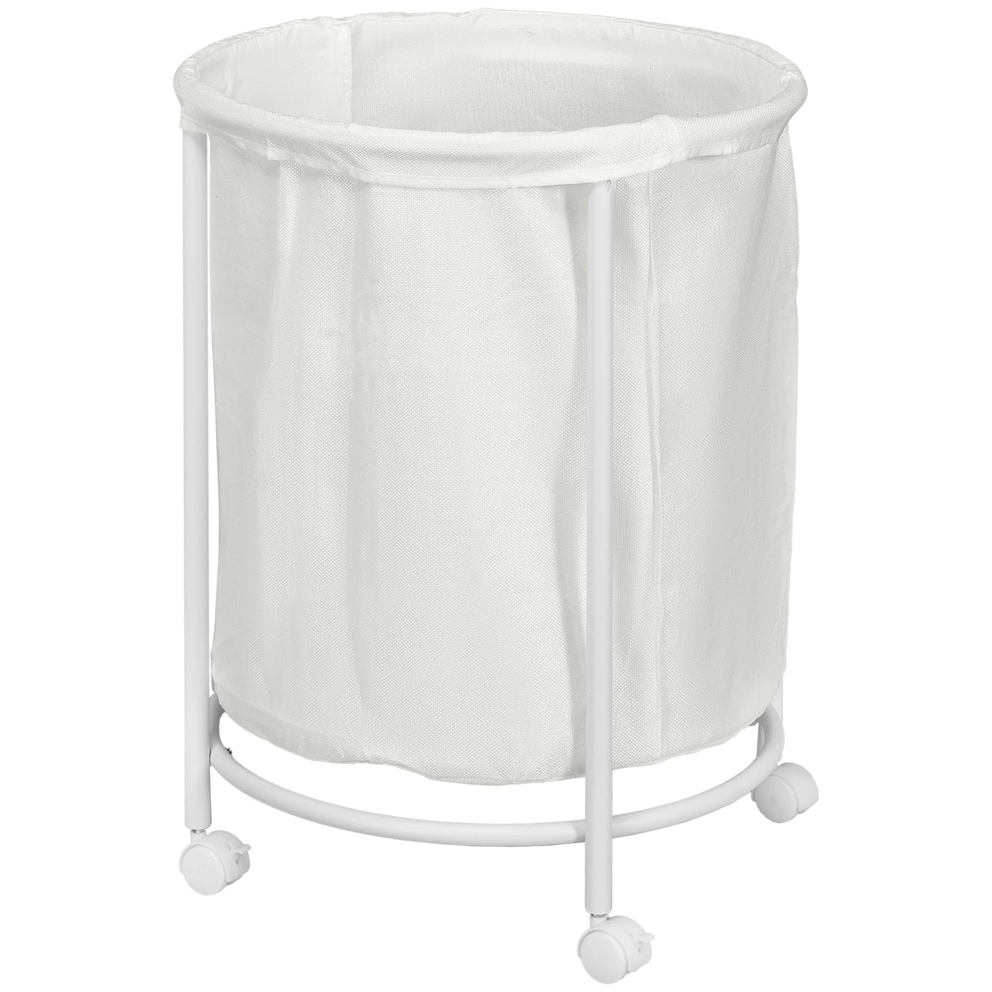 Laundry basket with wheels, 100L steel frame, removable bag