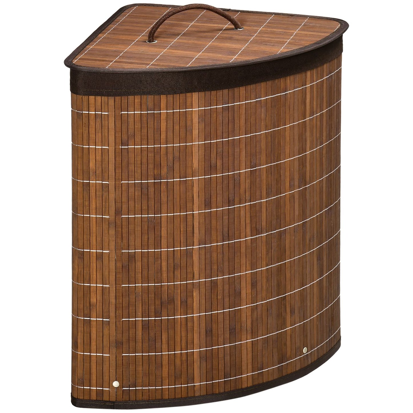 Bamboo laundry basket 55L with lid and removable bag