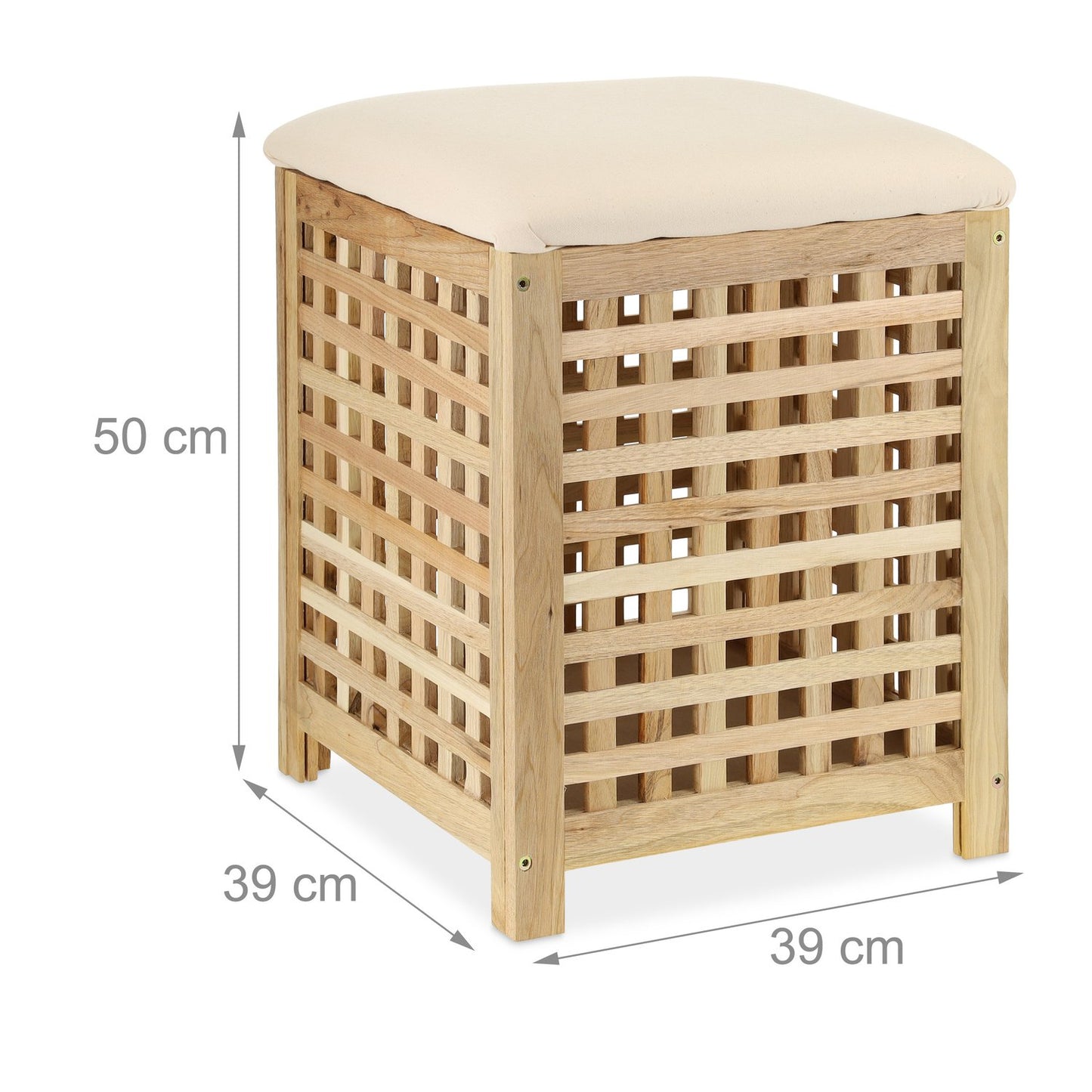 Laundry Basket with Seat Walnut