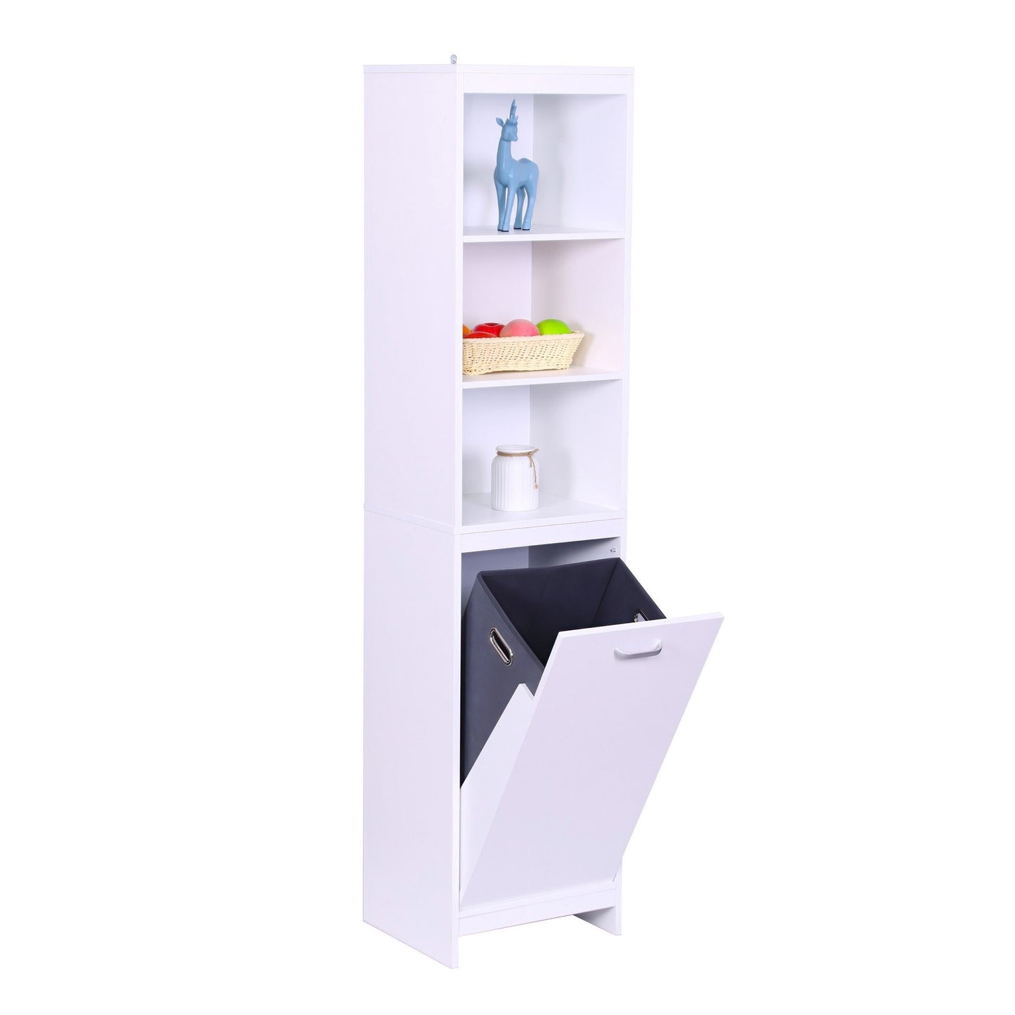 Laundry Cabinet with 44L Bag, Moisture-Resistant