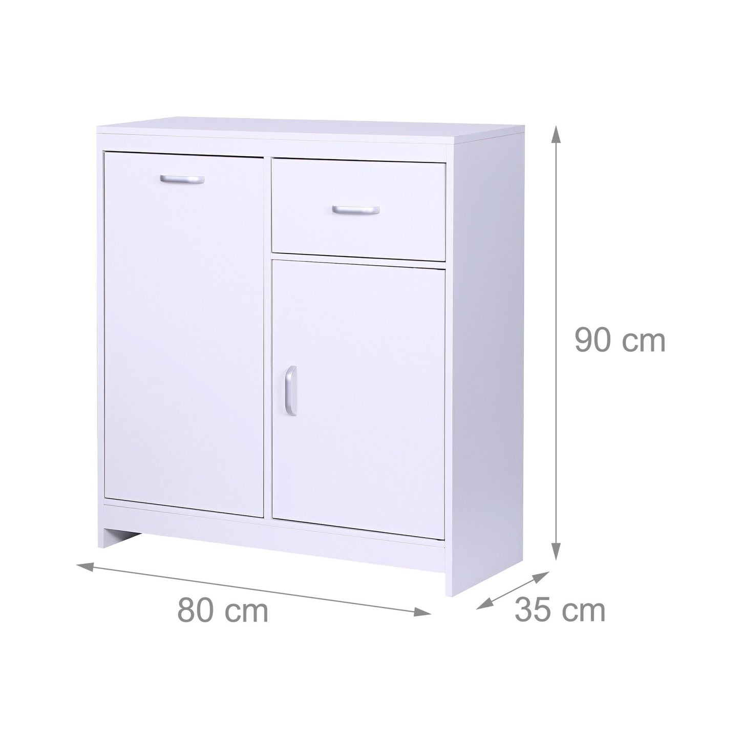 Laundry Cabinet with 48L Bag and Storage Compartments