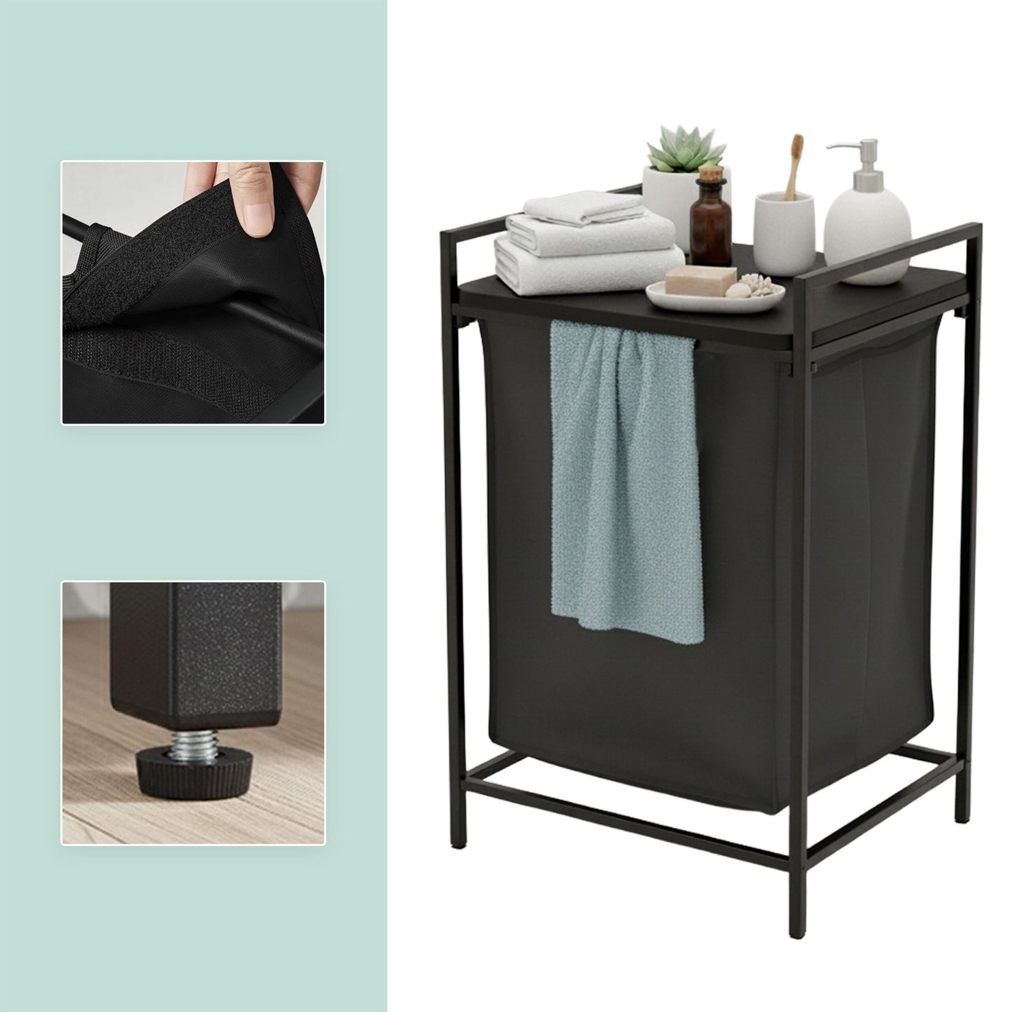 Laundry Hamper with Shelf and Removable Liner