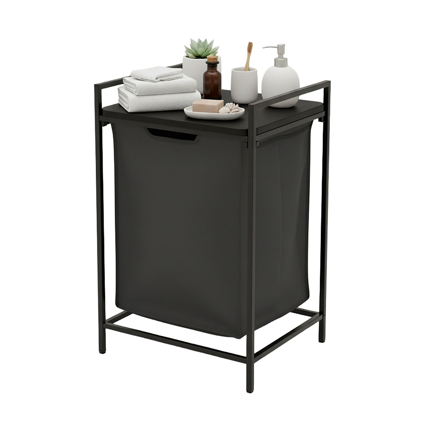 Laundry Hamper with Shelf and Removable Liner