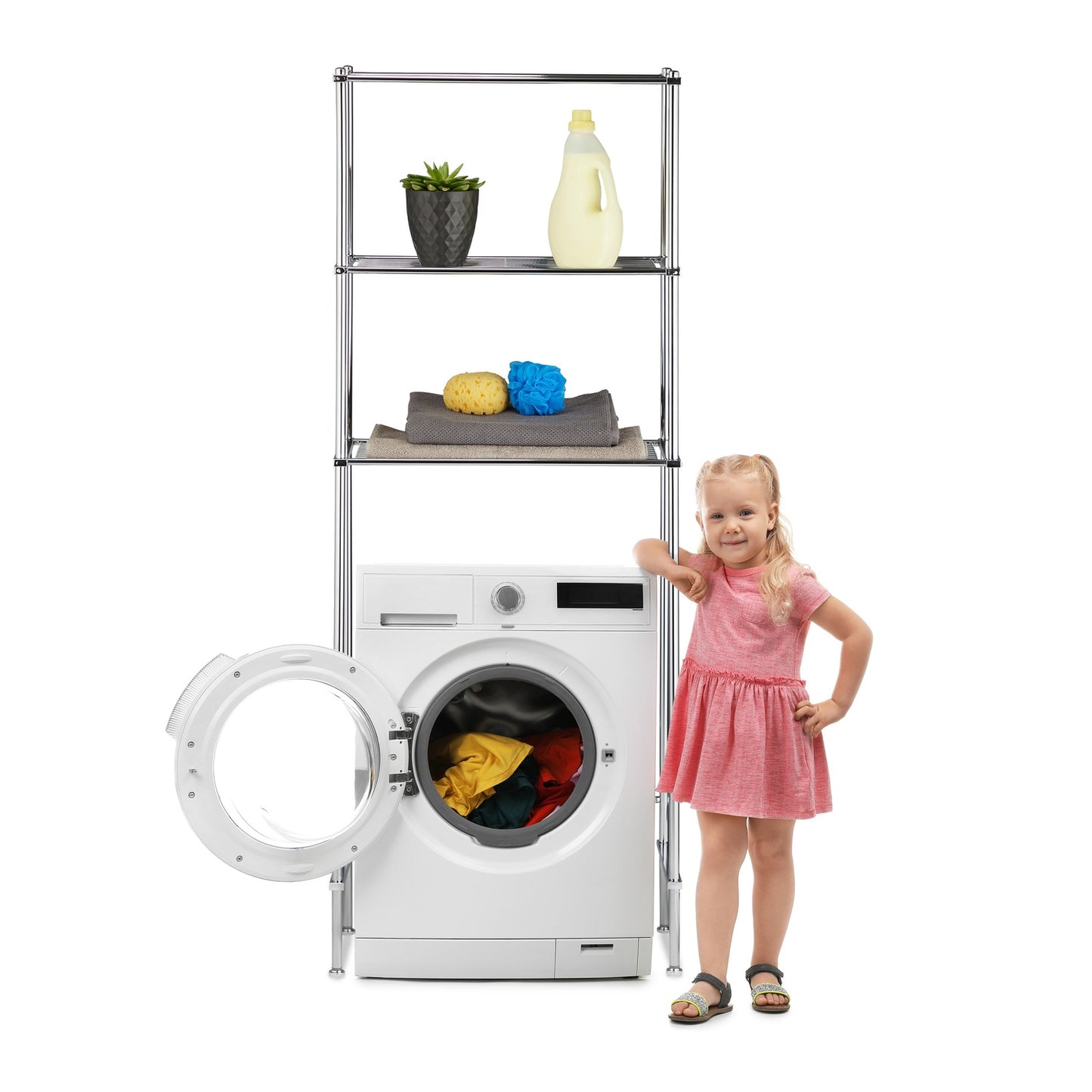 Laundry Rack with 3 Shelves