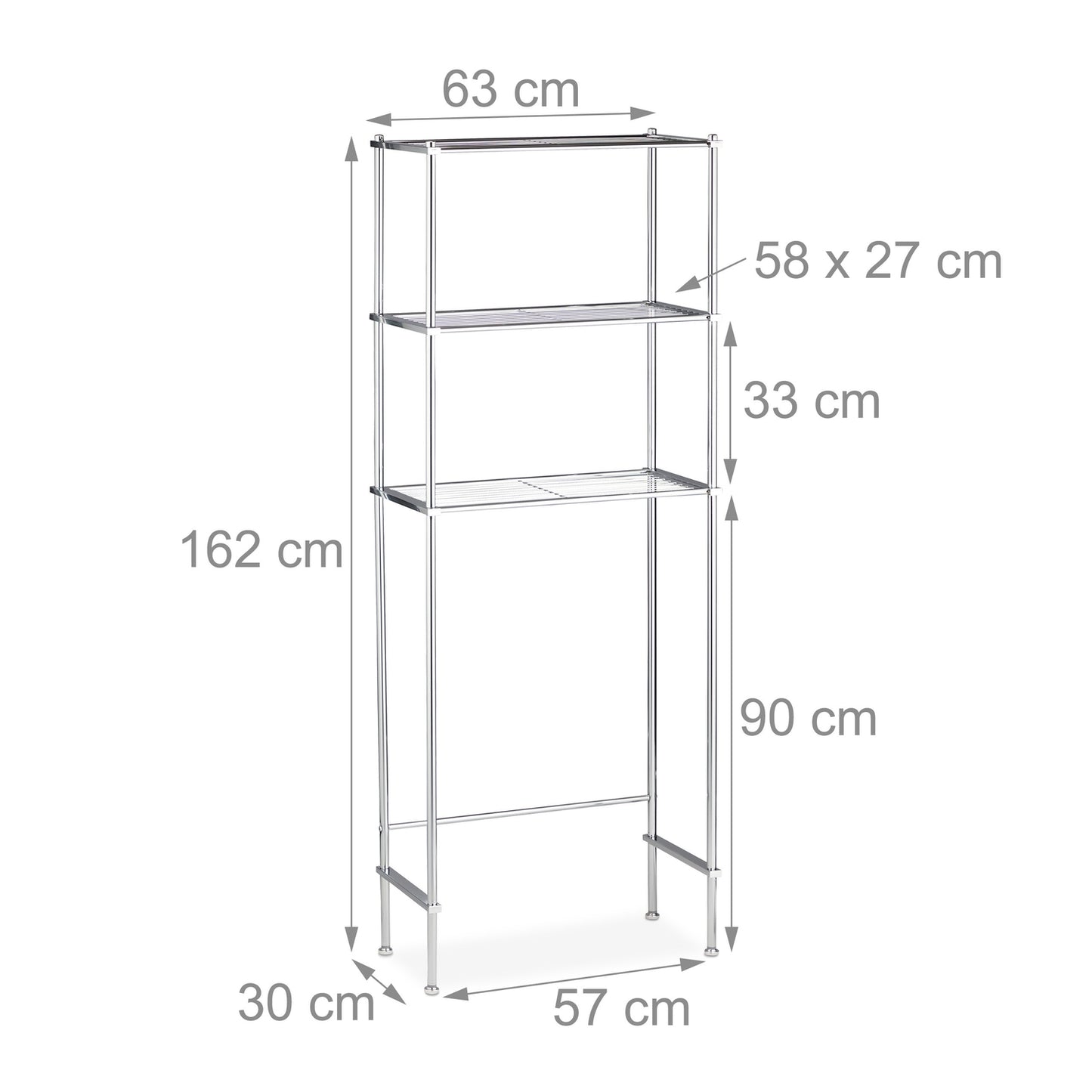 Laundry Rack with 3 Shelves