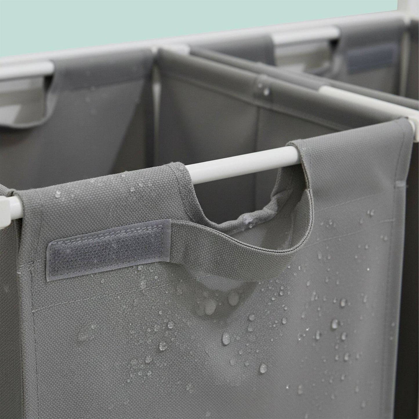 Laundry Sorter, 3 Removable Bags, Wood-Effect Shelf