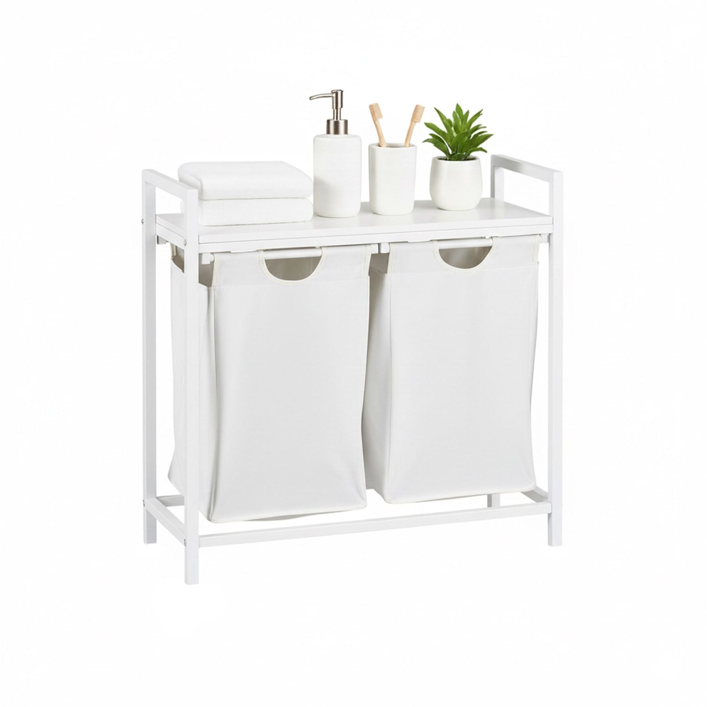 Laundry Sorter with 2 Removable Bags, Metal Frame