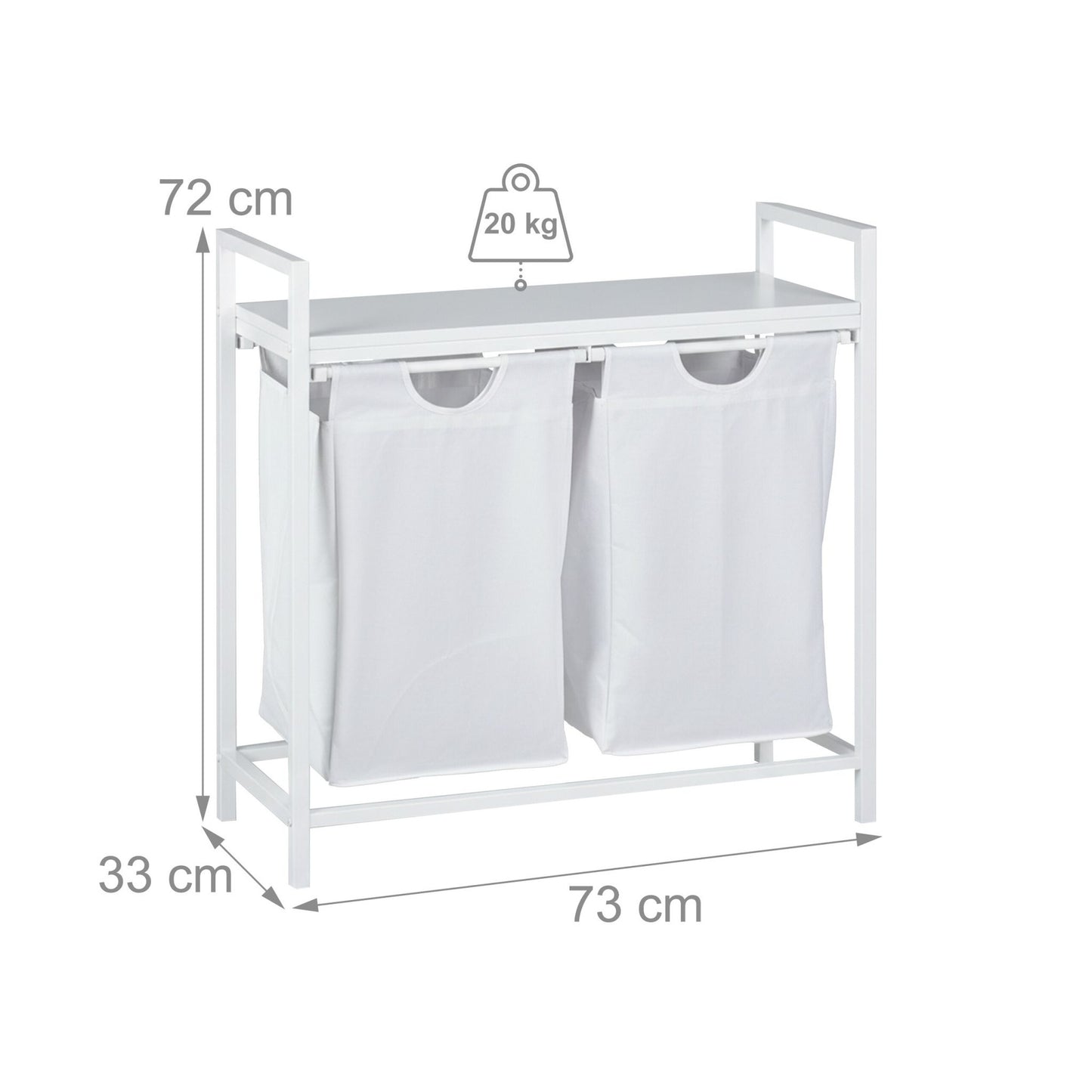 Laundry Sorter with 2 Removable Bags, Metal Frame