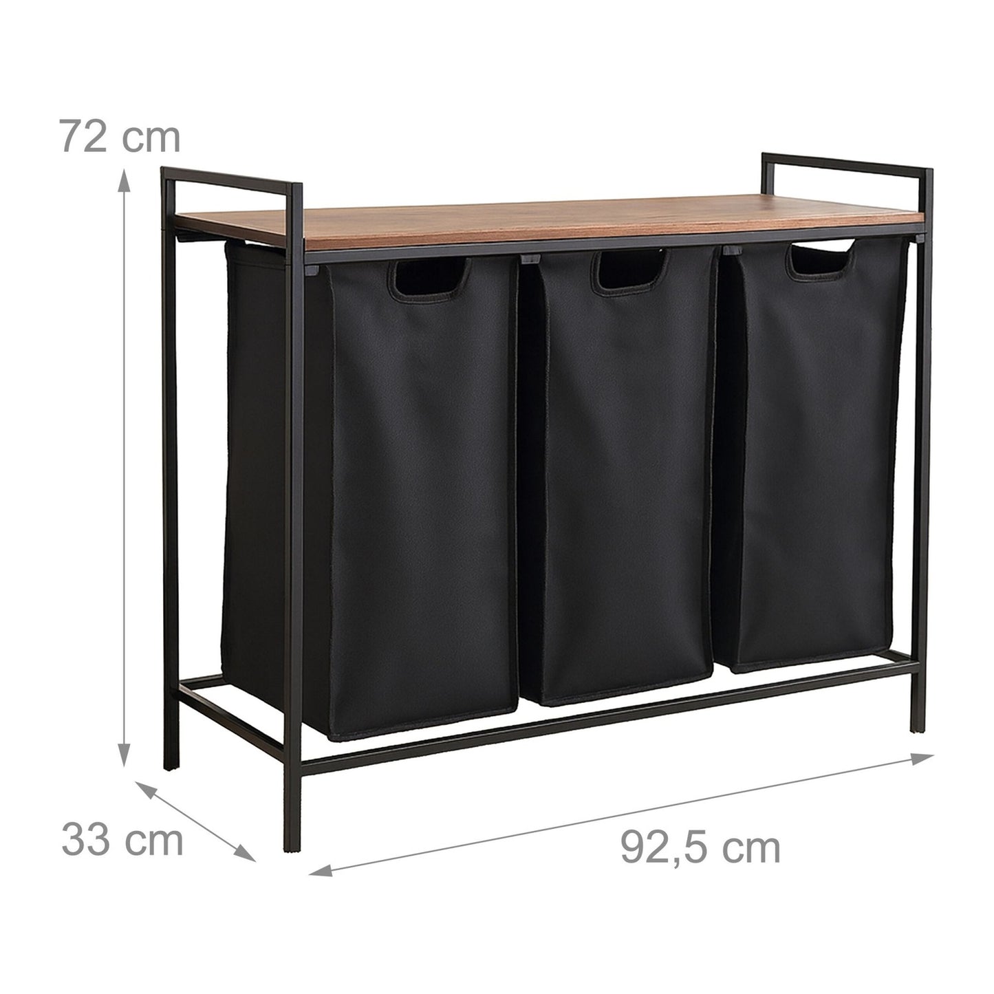 Laundry Sorter with 3 Bags and Shelf