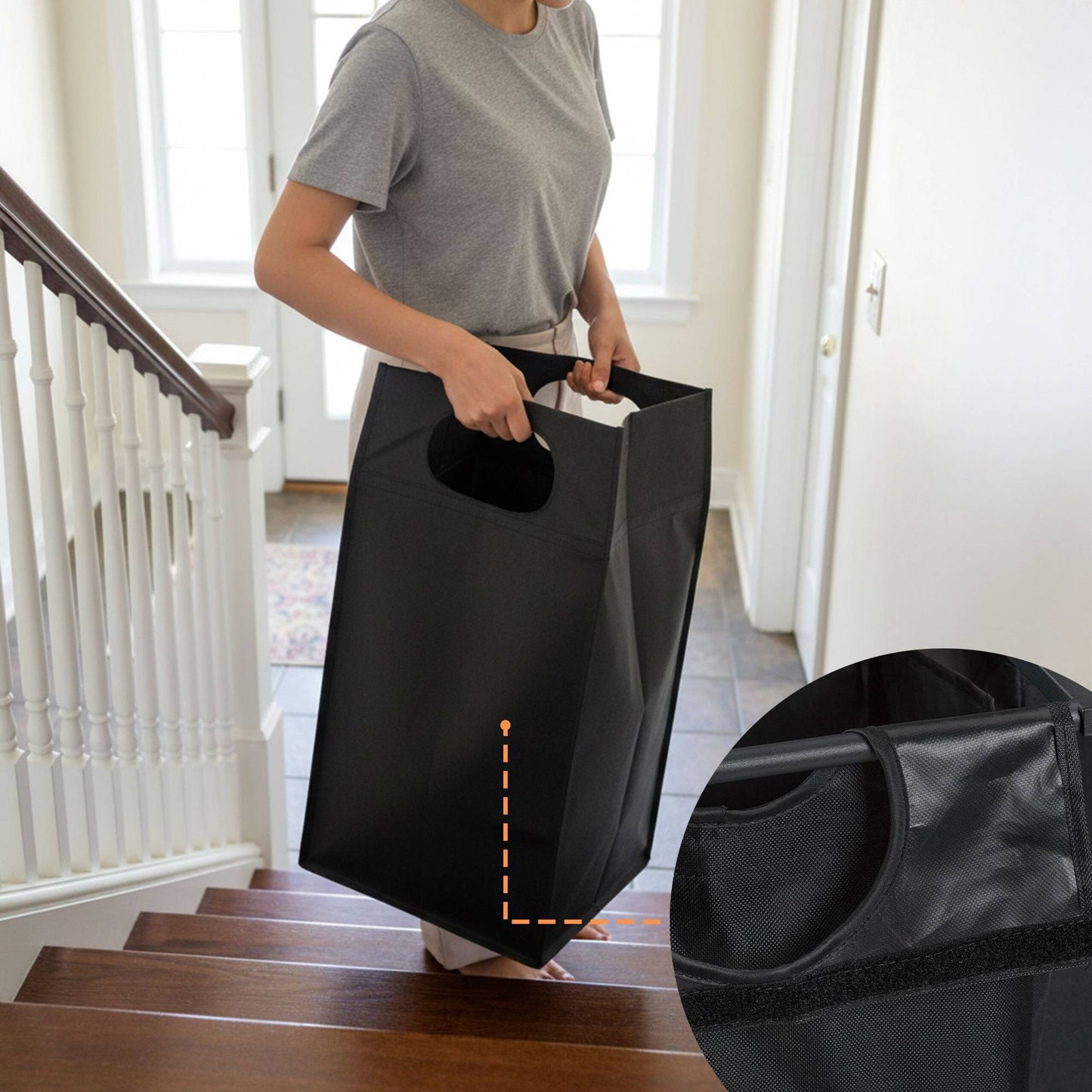 Laundry Sorter with 3 Removable Bags and Shelf