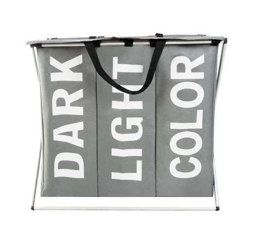 Laundry basket - 3 chambers on a folding frame