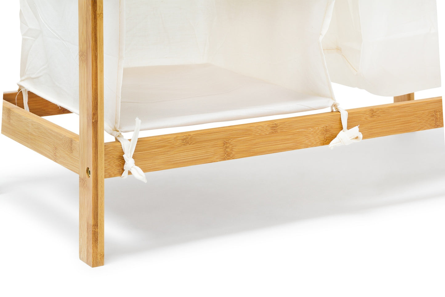 Laundry basket LINEA in bamboo with shelf