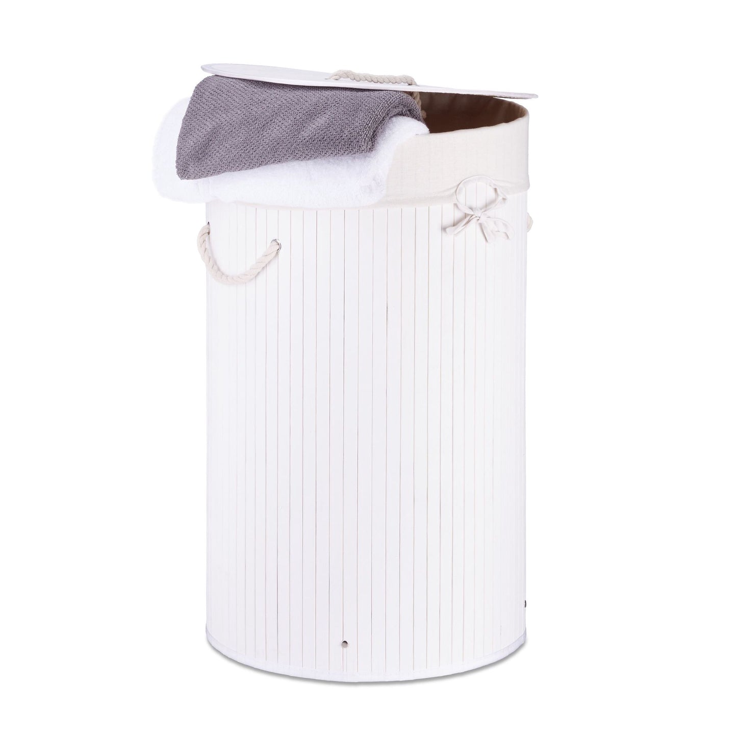 Laundry basket bamboo round