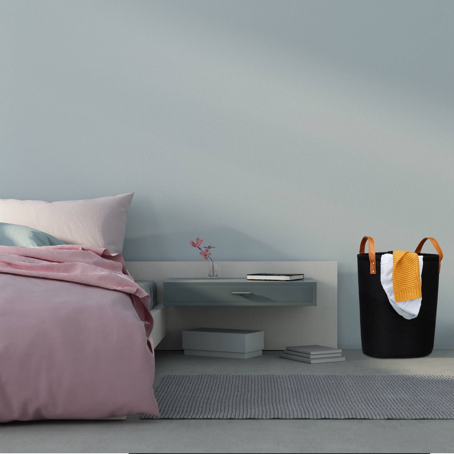 Laundry basket blanket portable