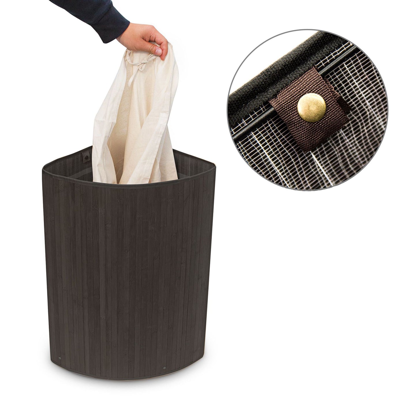 Laundry basket corner bamboo