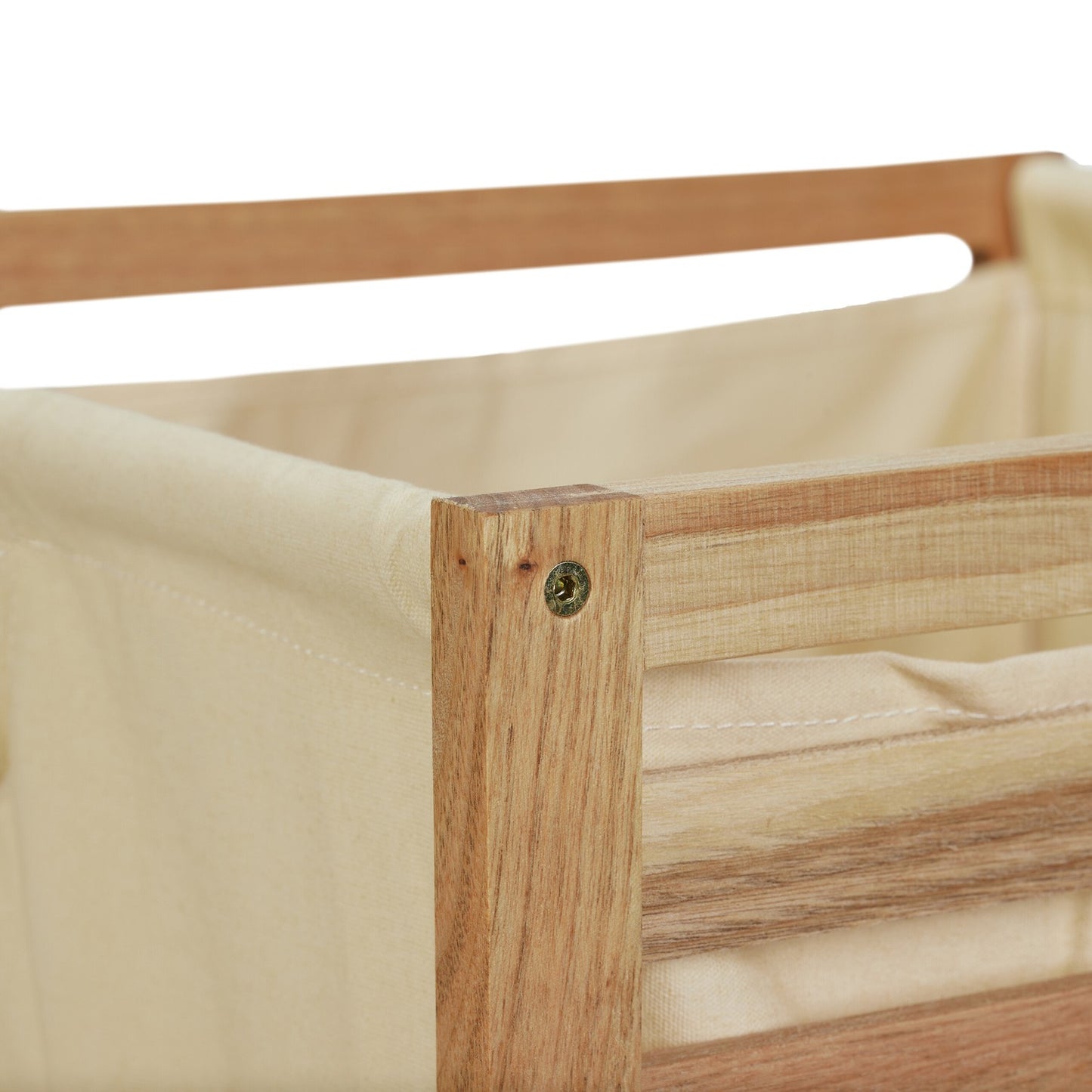 Laundry basket in walnut