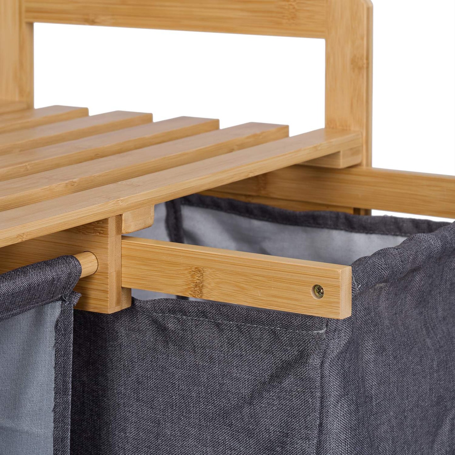 Laundry basket stand with 3 compartments