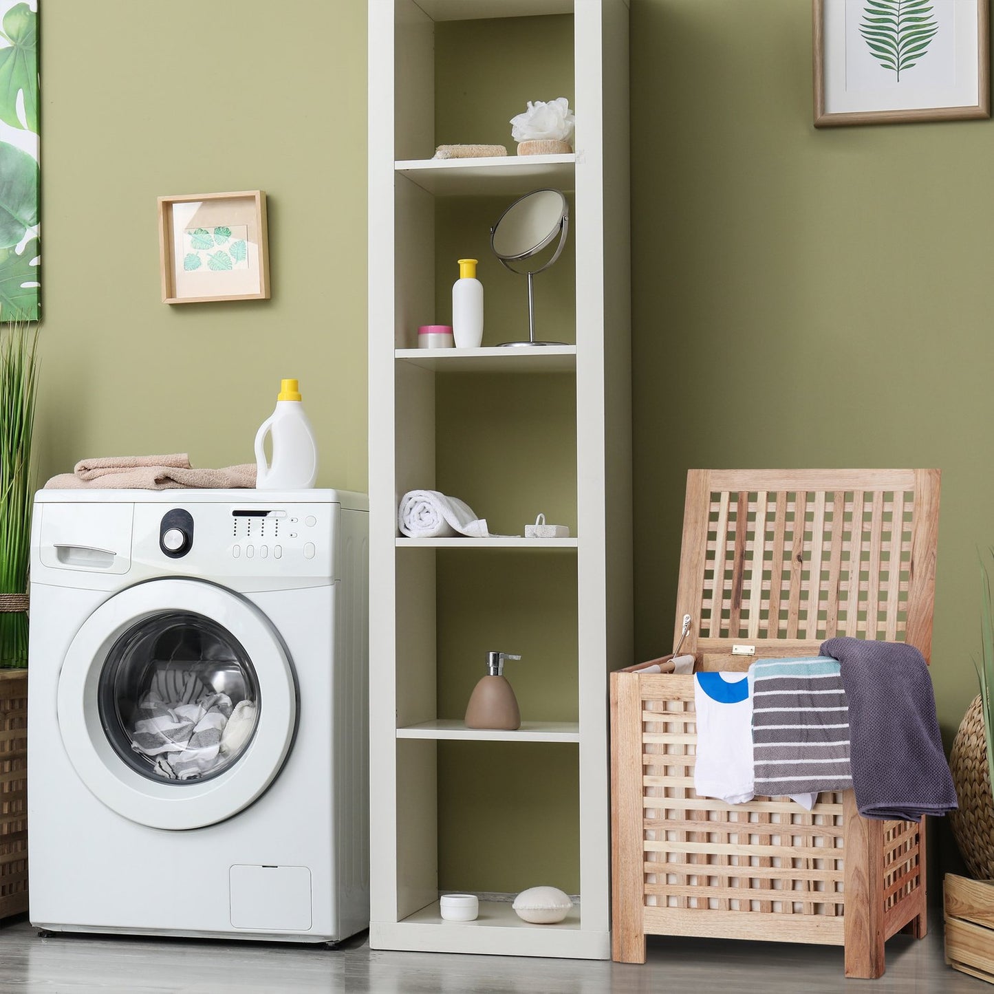 Laundry basket walnut