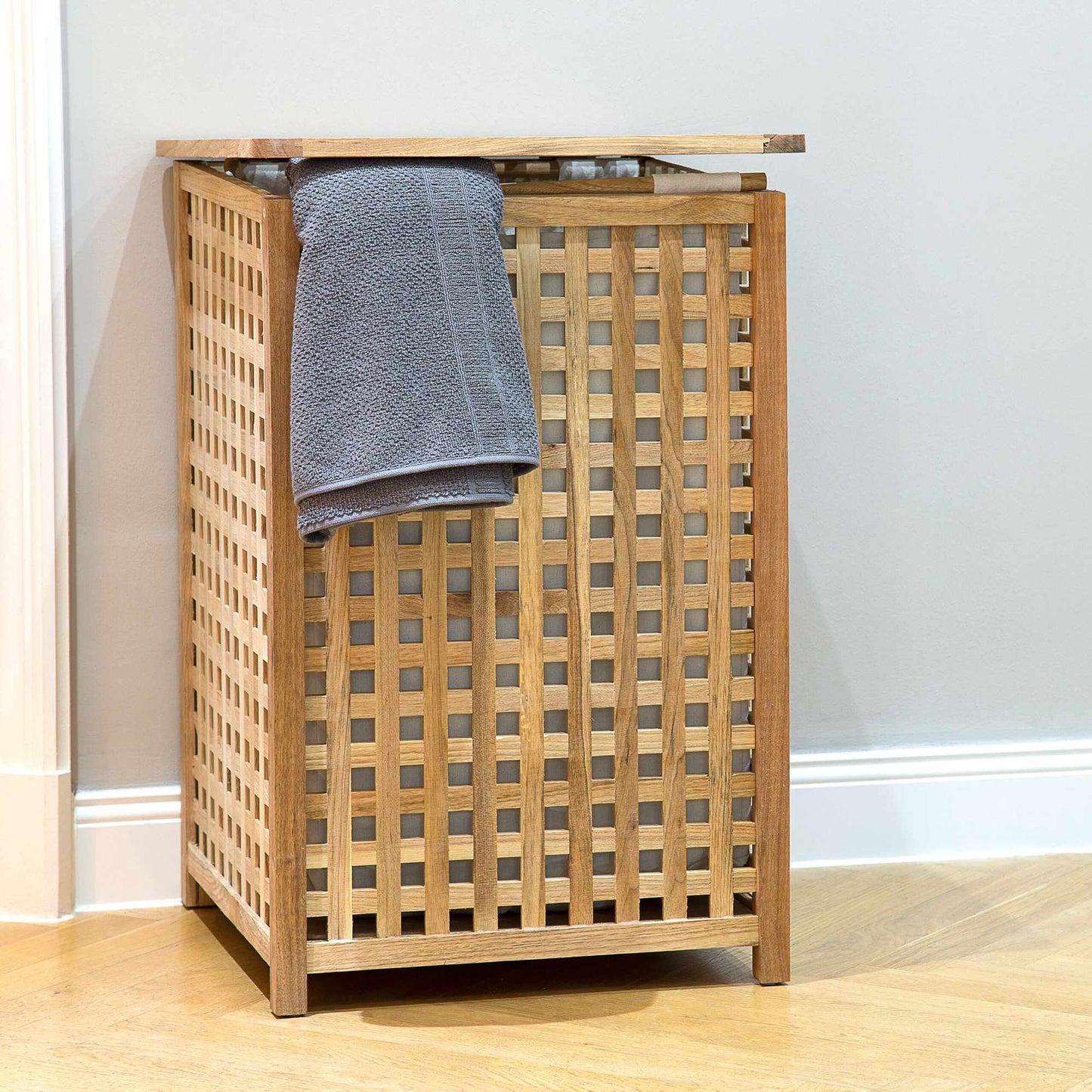 Laundry basket walnut wood