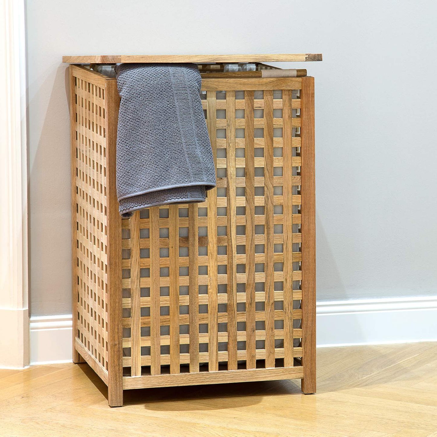 Laundry basket walnut wood