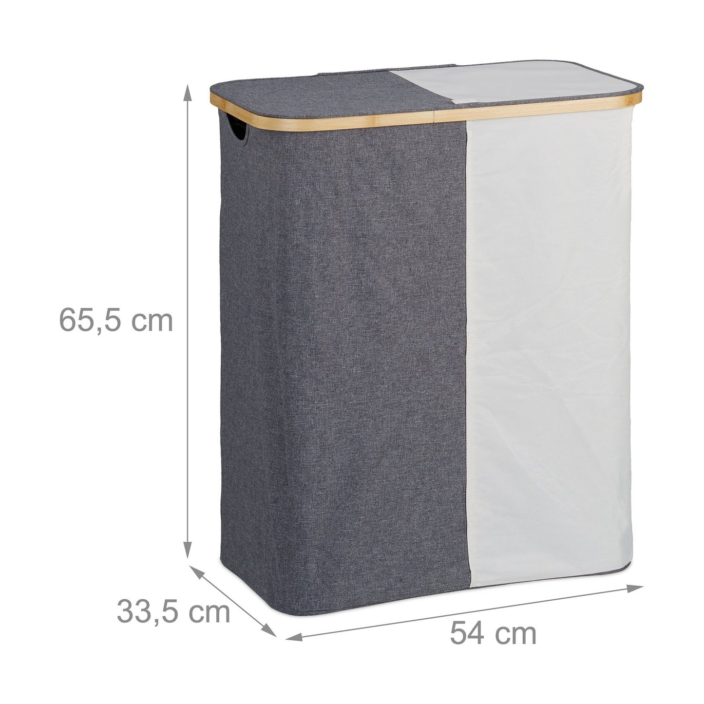 Laundry basket with 2 compartments 110 l