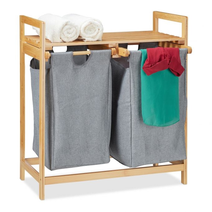 Laundry basket with 2 compartments