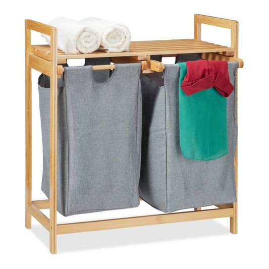 Laundry basket with 2 compartments