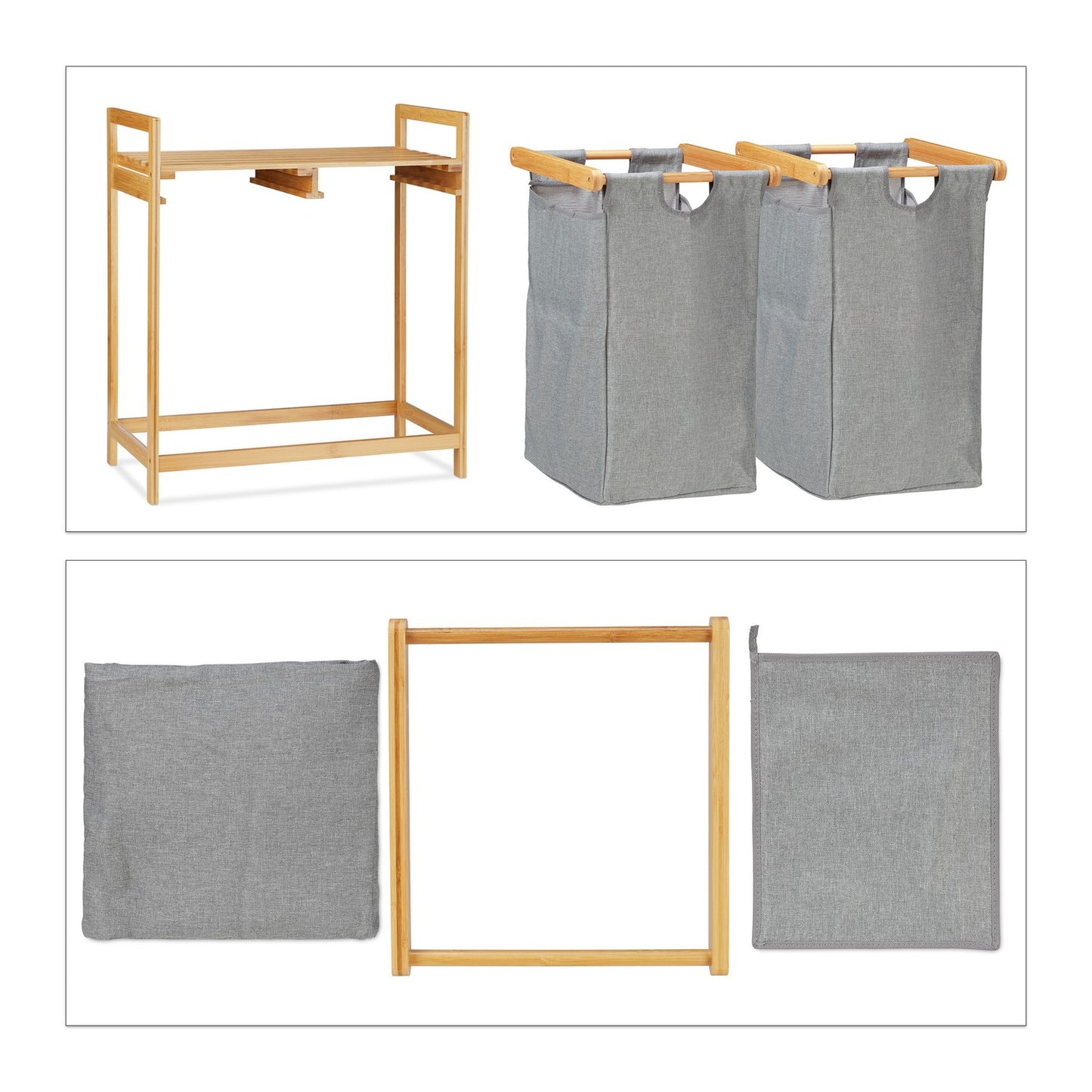Laundry basket with 2 compartments