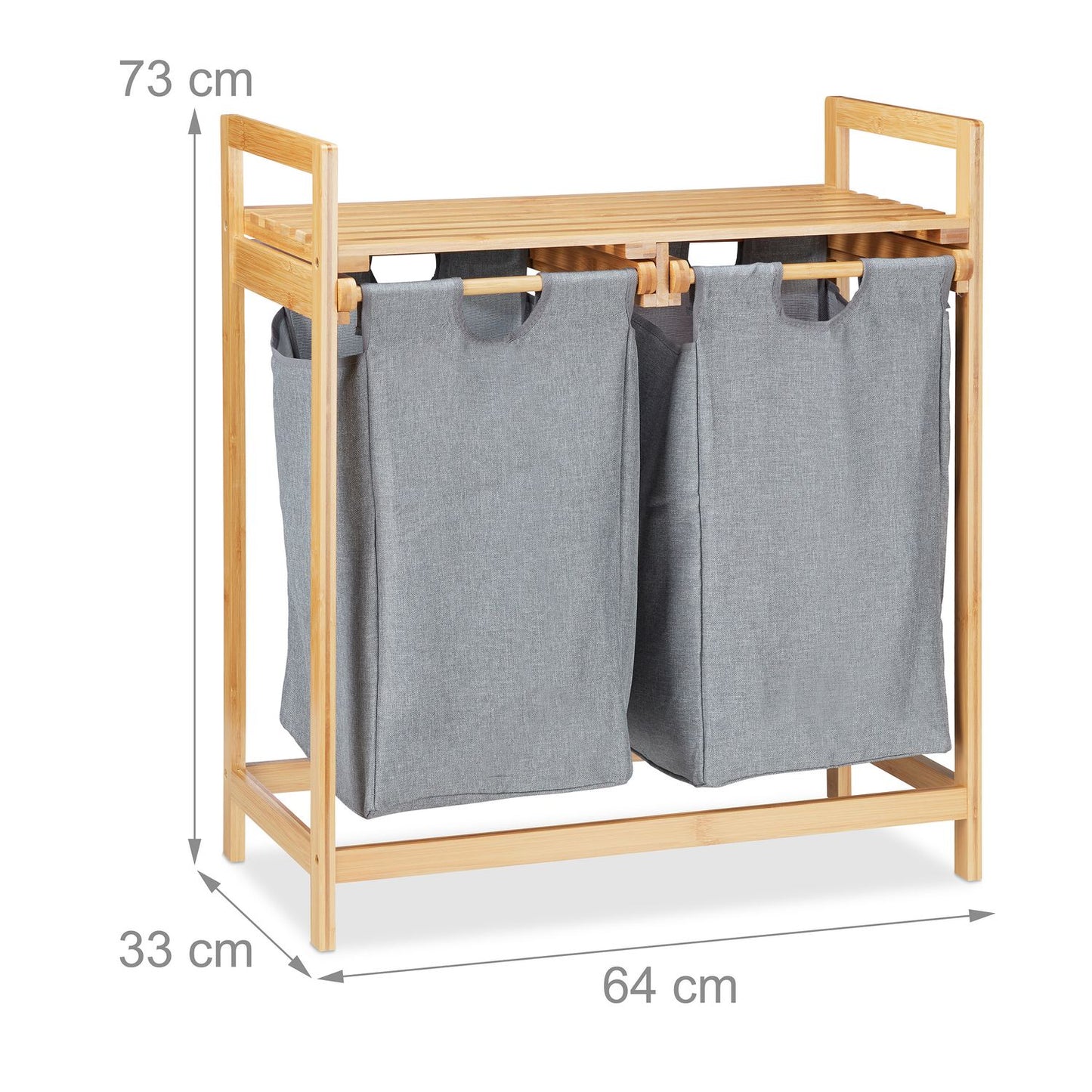 Laundry basket with 2 compartments