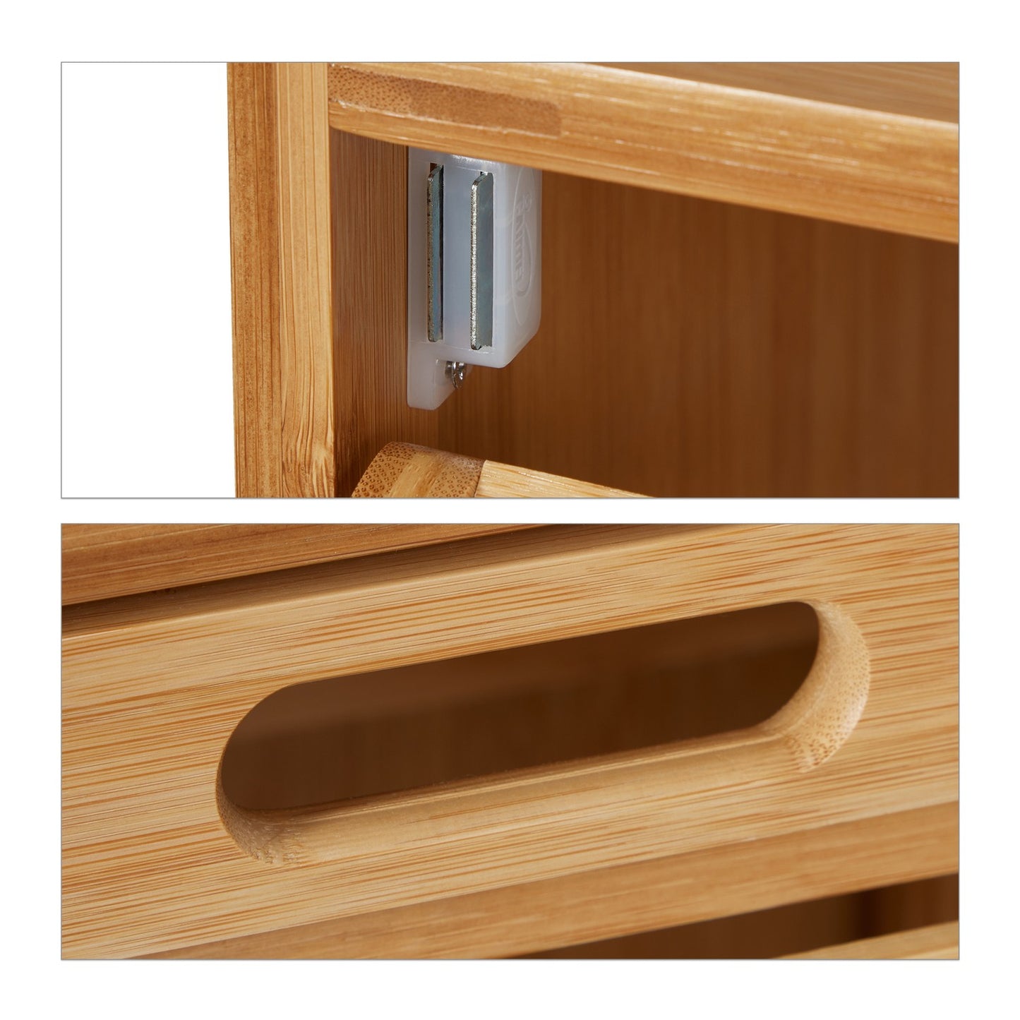 Laundry basket with bamboo shelf