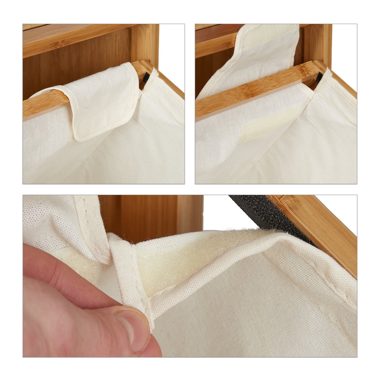 Laundry basket with bamboo shelf